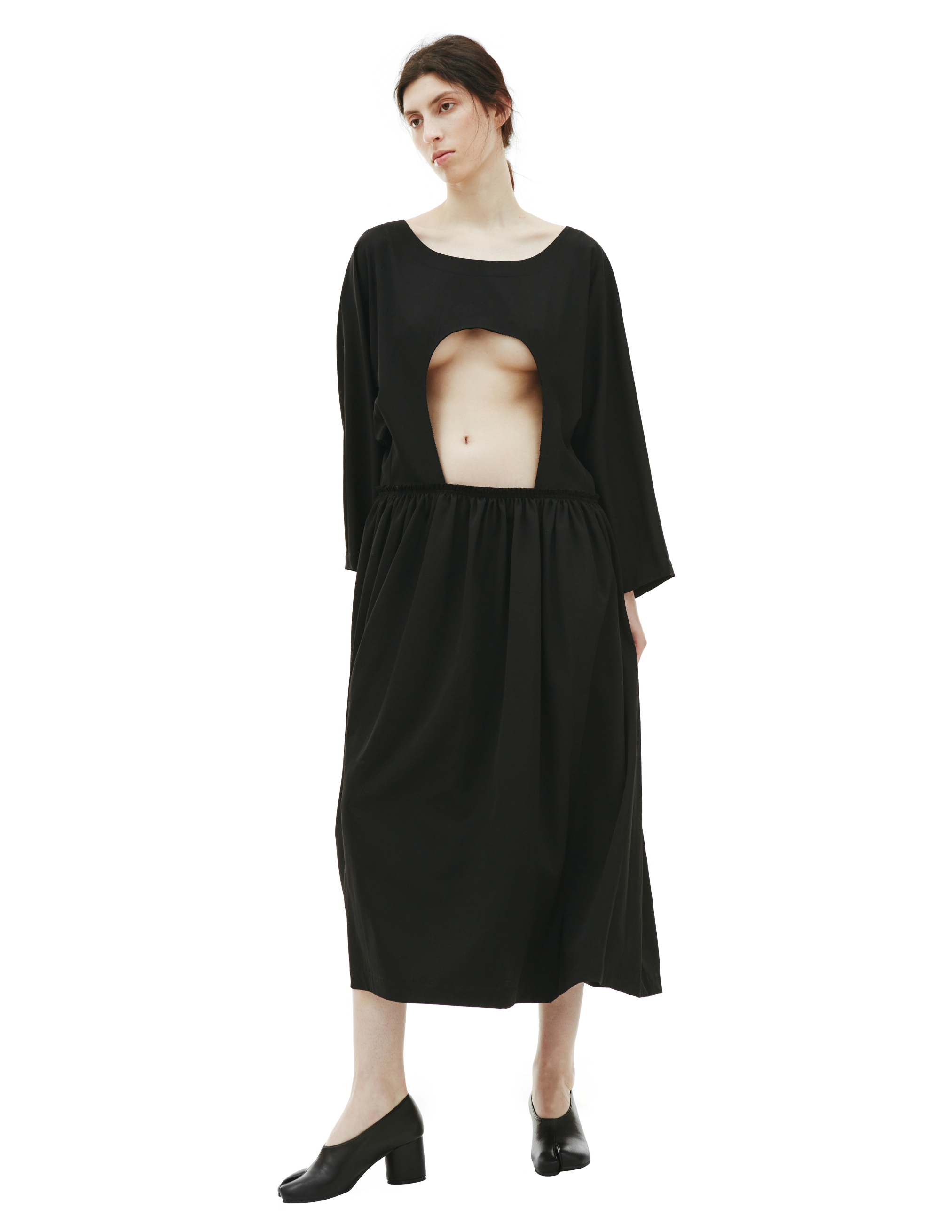Черное платье со сквозным вырезом Comme des Garcons CdG RF-A003-051-1, размер L;M;S - фото 4