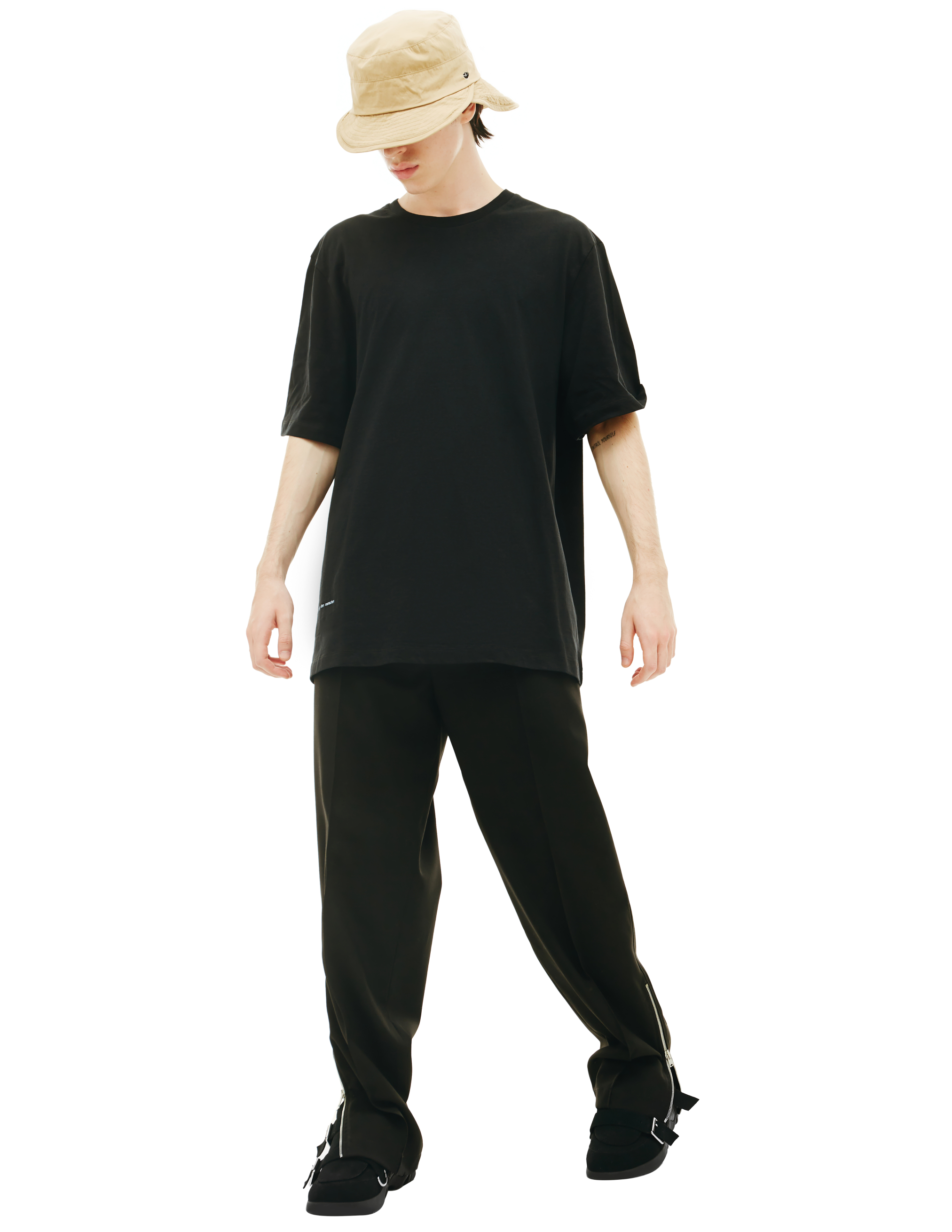 Черная футболка с принтом OAMC 22A28OAJ05/COT00744/001, размер XL;XXL