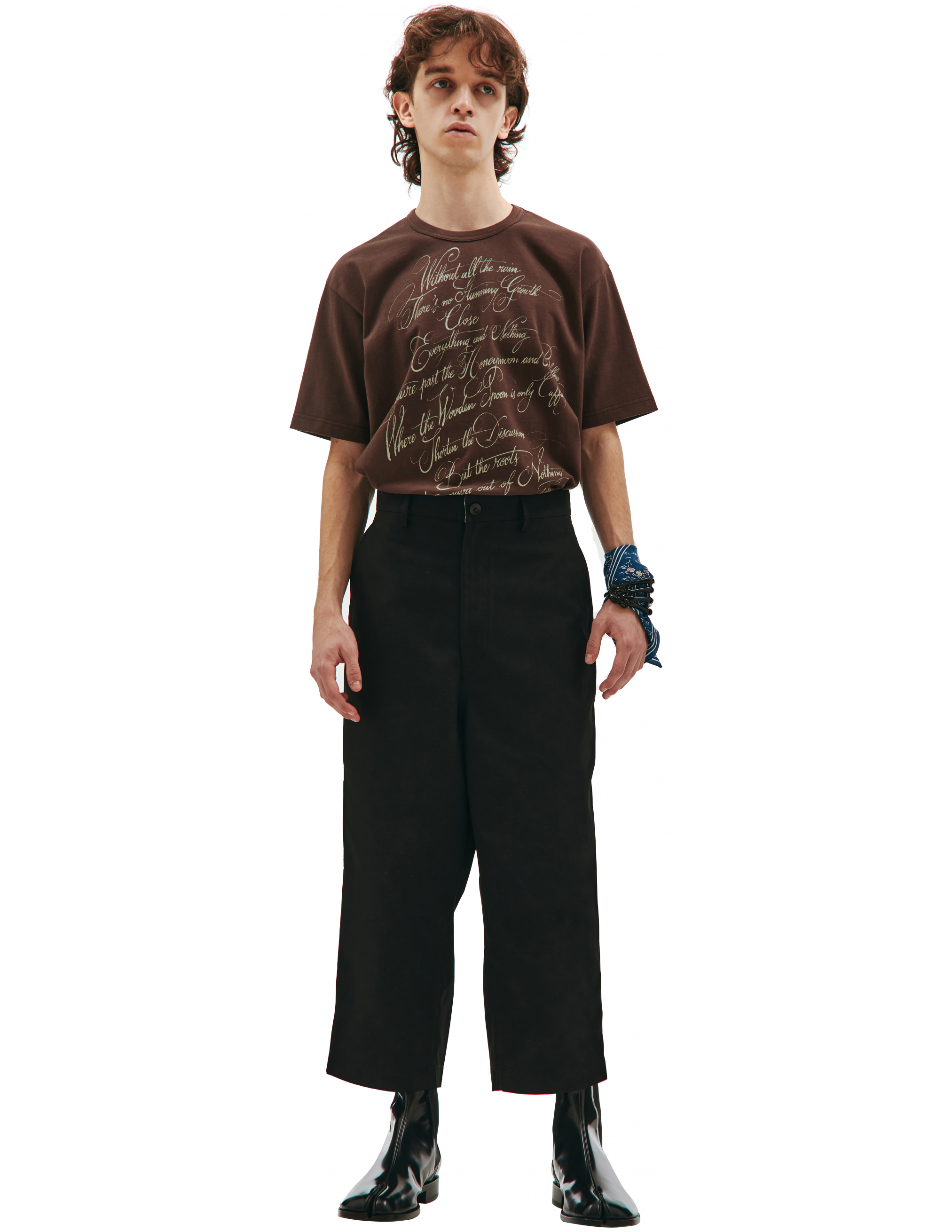 Укороченные брюки черного цвета Junya Watanabe WH-P014-051-1, размер 5;4;3