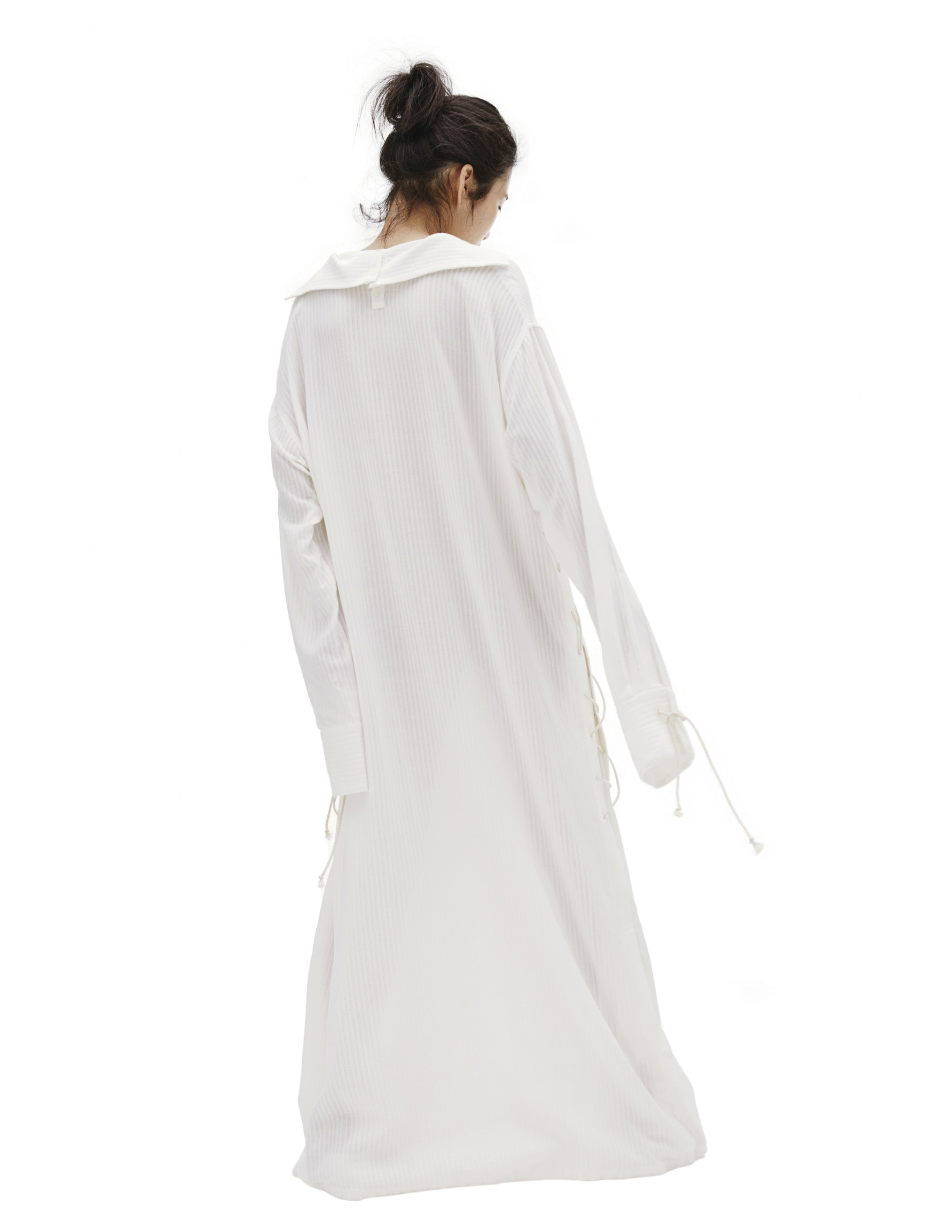 Белое платье со шнуровкой - Ann Demeulemeester 2001-2216-P-156-005 Фото 4