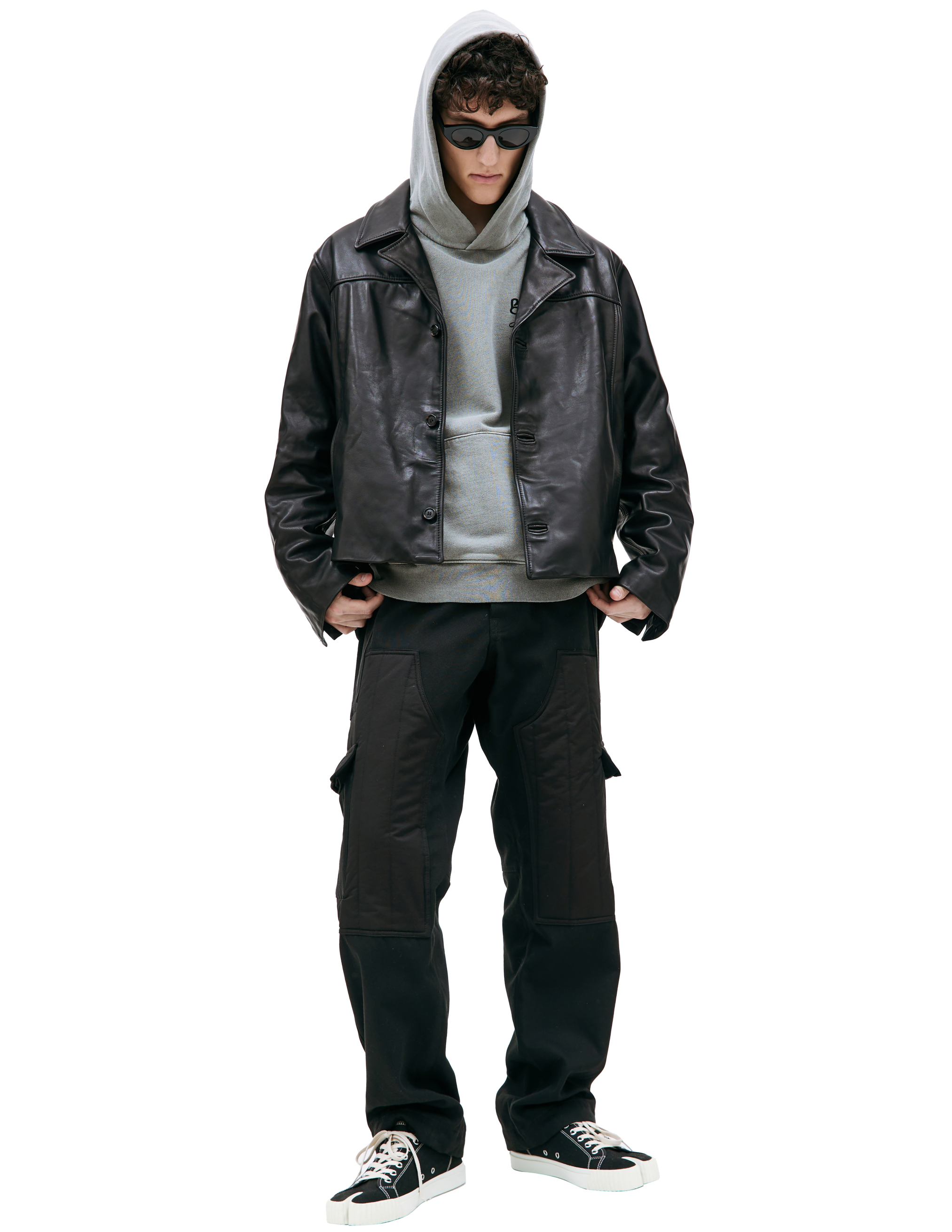 Кожаная куртка на пуговицах BTFL BTFLSS23J011, размер XL;XXL