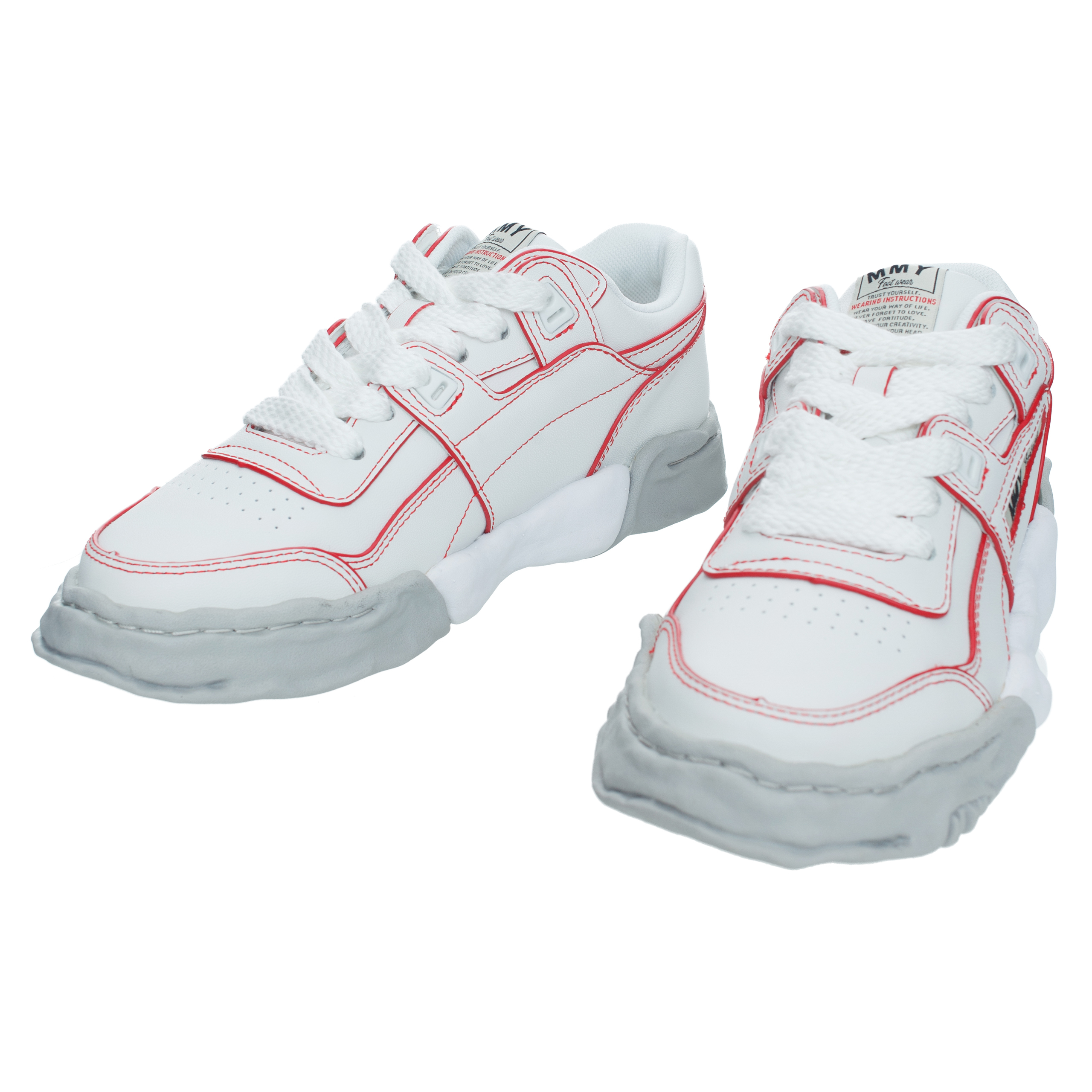 Кожаные кроссовки Parker с контрастной строчкой Maison Mihara Yasuhiro A11FW709/WHITE, размер 37;38;39;40;41 A11FW709/WHITE - фото 4