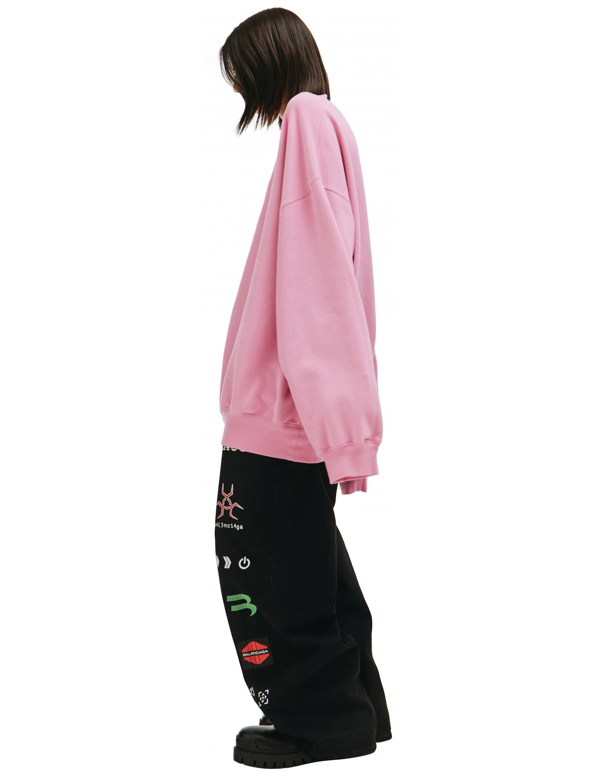 Розовый свитшот с вышивкой Gay Pride - Balenciaga  671125/TLV54/5861 Фото 3