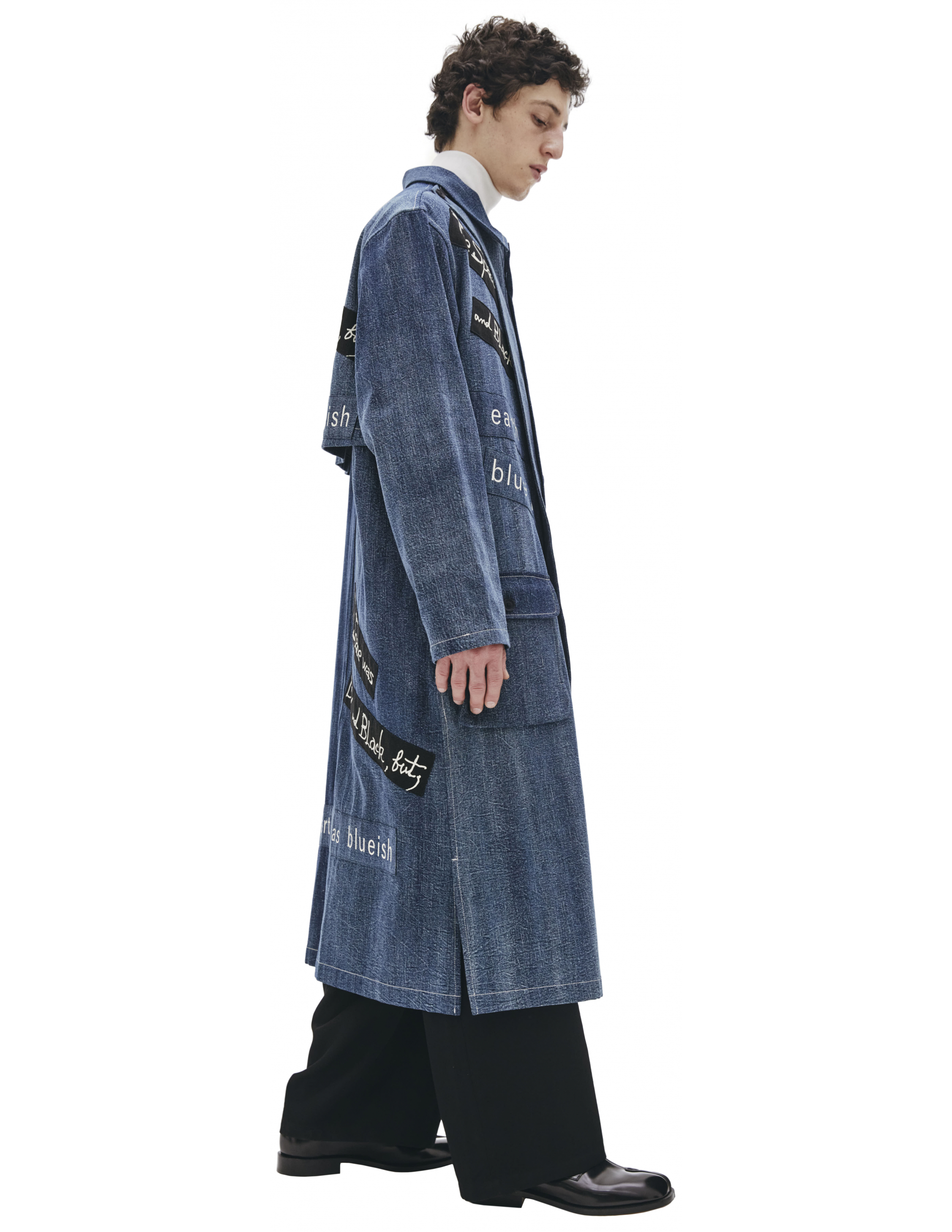 Синее джинсовое пальто - Yohji Yamamoto HD-B47-005-1 Фото 4