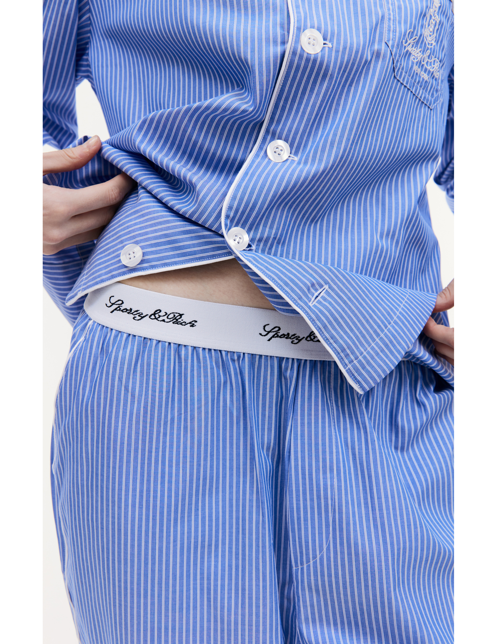 Пижамные брюки в полоску SPORTY & RICH PJAW236BL, размер S;M;L;XL - фото 4