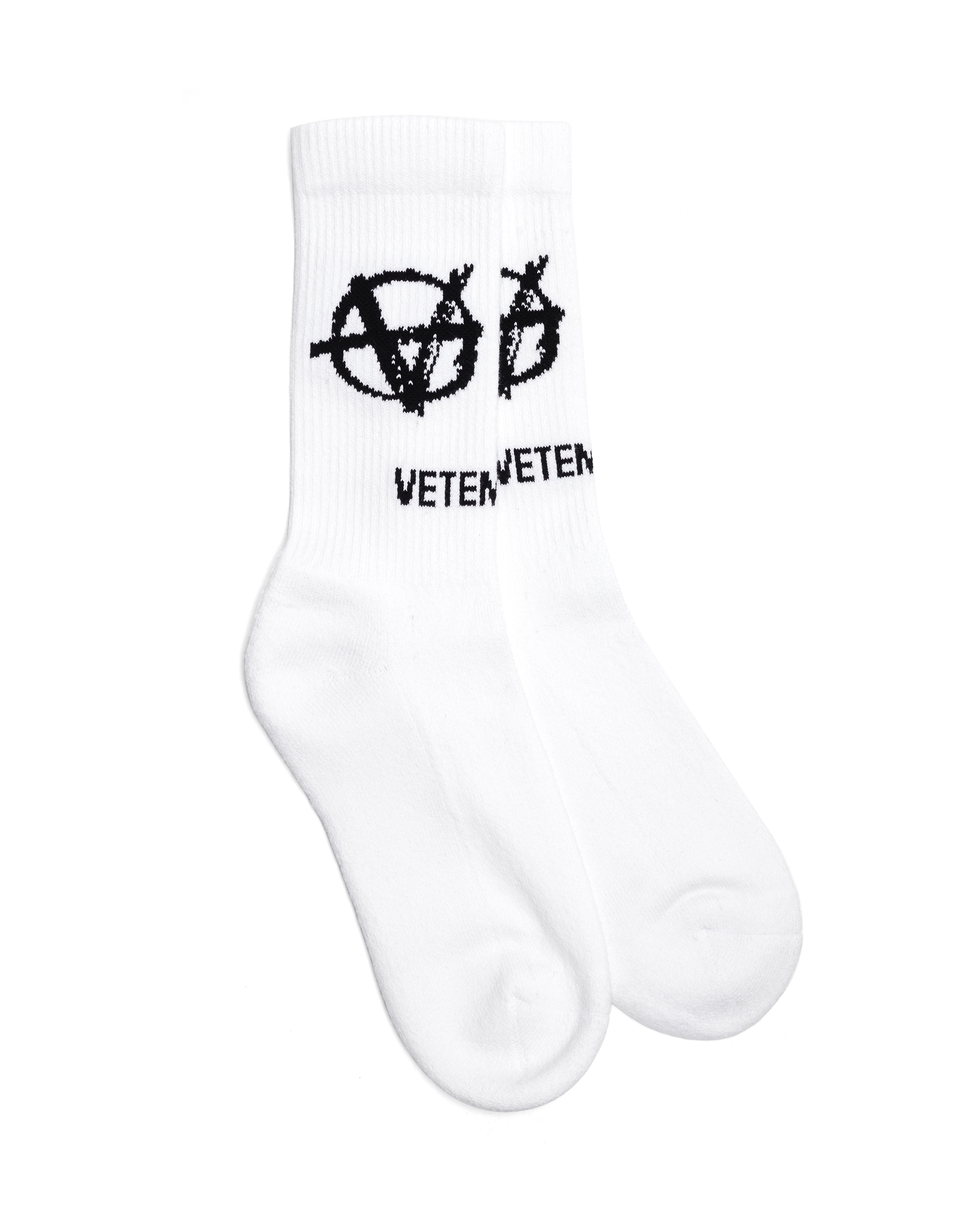 Высокие белые носки с логотипом - Vetements UAH21HO938/wht Фото 3