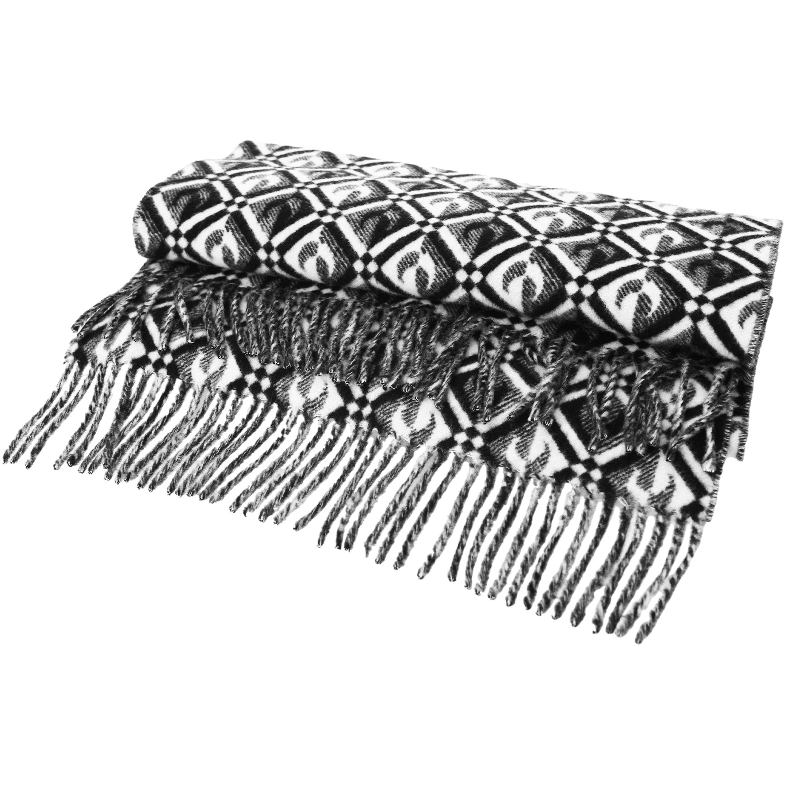 Шерстяной шарф с графическим принтом MARINE SERRE USA014/CWOV0015/BK99, размер One Size