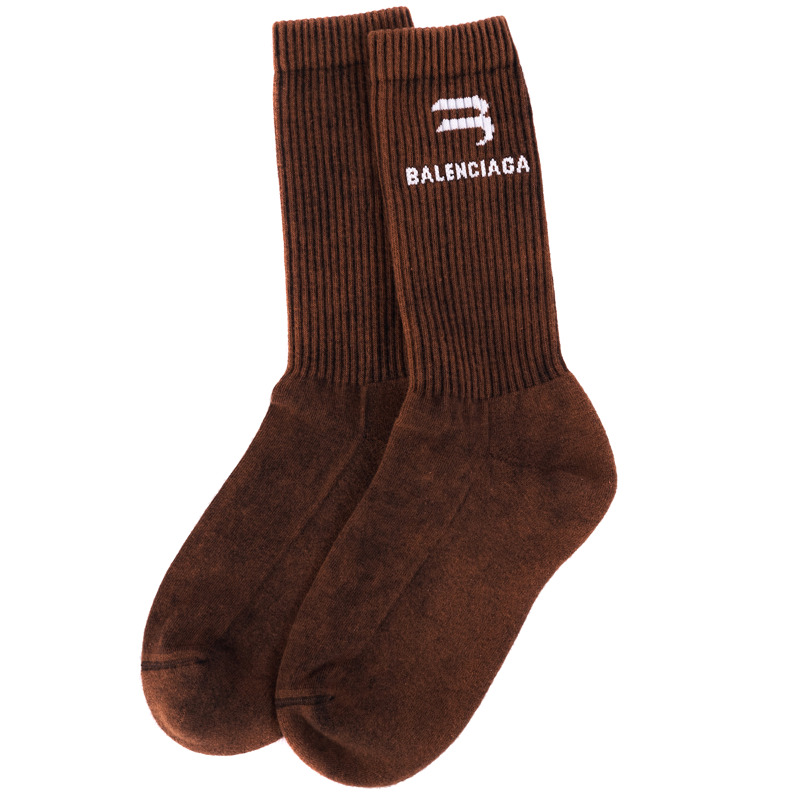 Коричневые носки с логотипом Balenciaga 656782/4A8B3/1077, размер XL;L