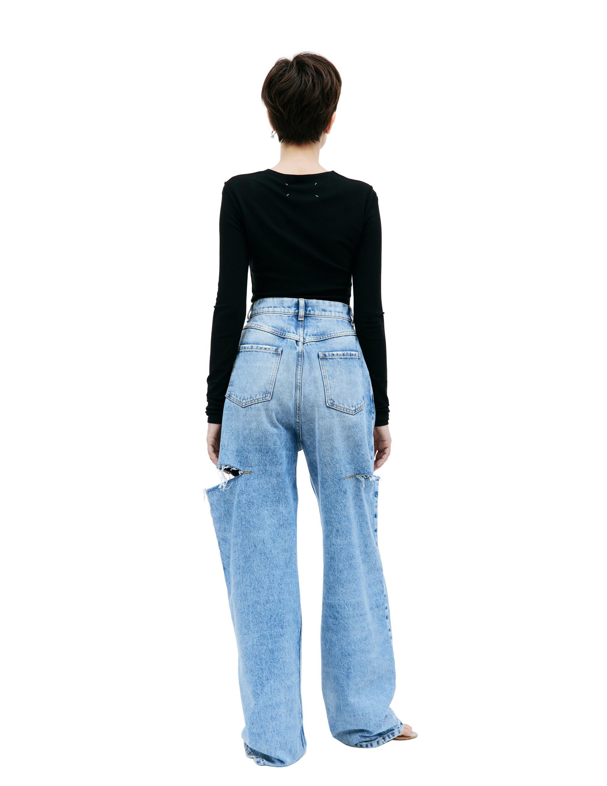 Широкие джинсы с разрезами Maison Margiela S51LA0051/S30513/470, размер 36;38;40 S51LA0051/S30513/470 - фото 3