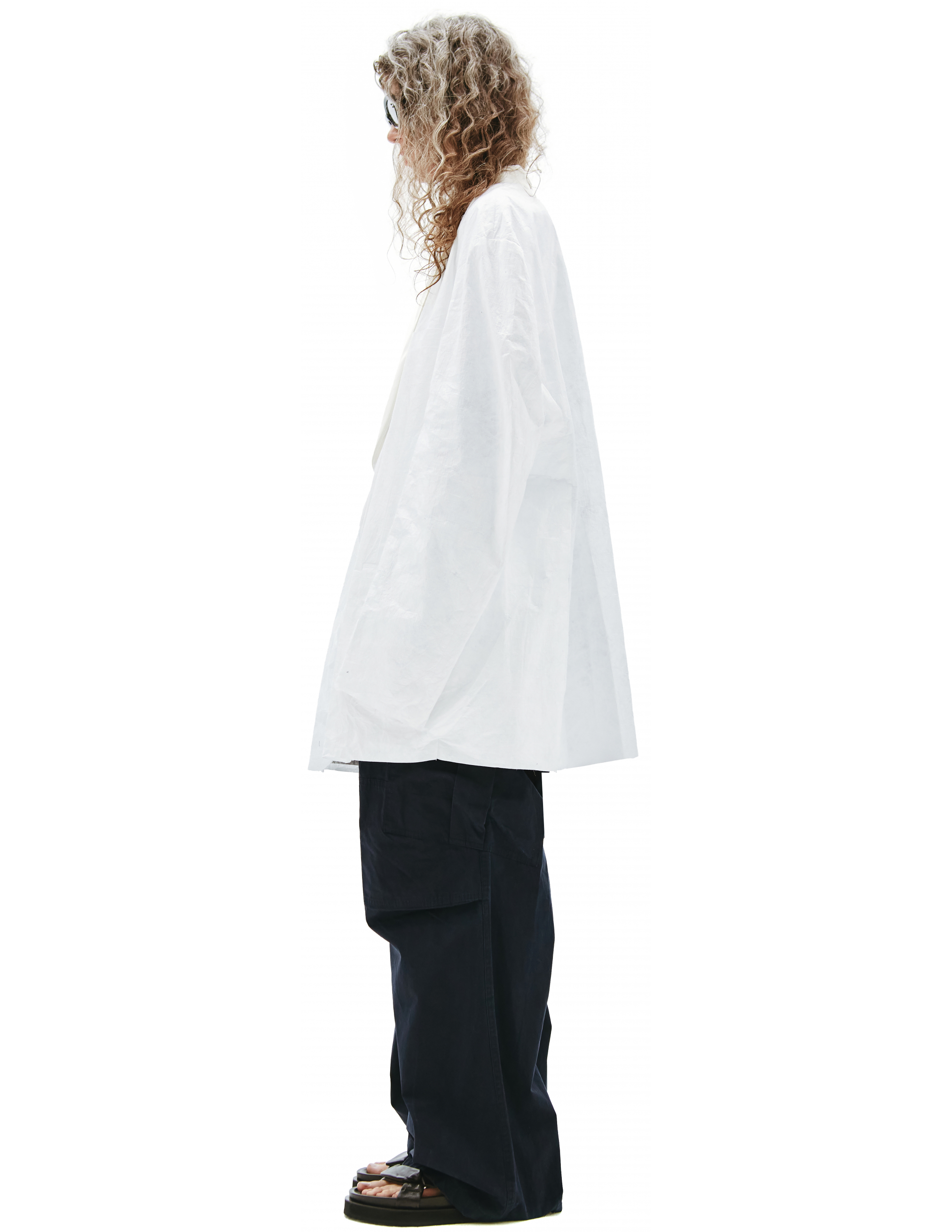 Белый пиджак из тайвека Raf Simons 211-M526-30018-0010, размер 50;52 - фото 2