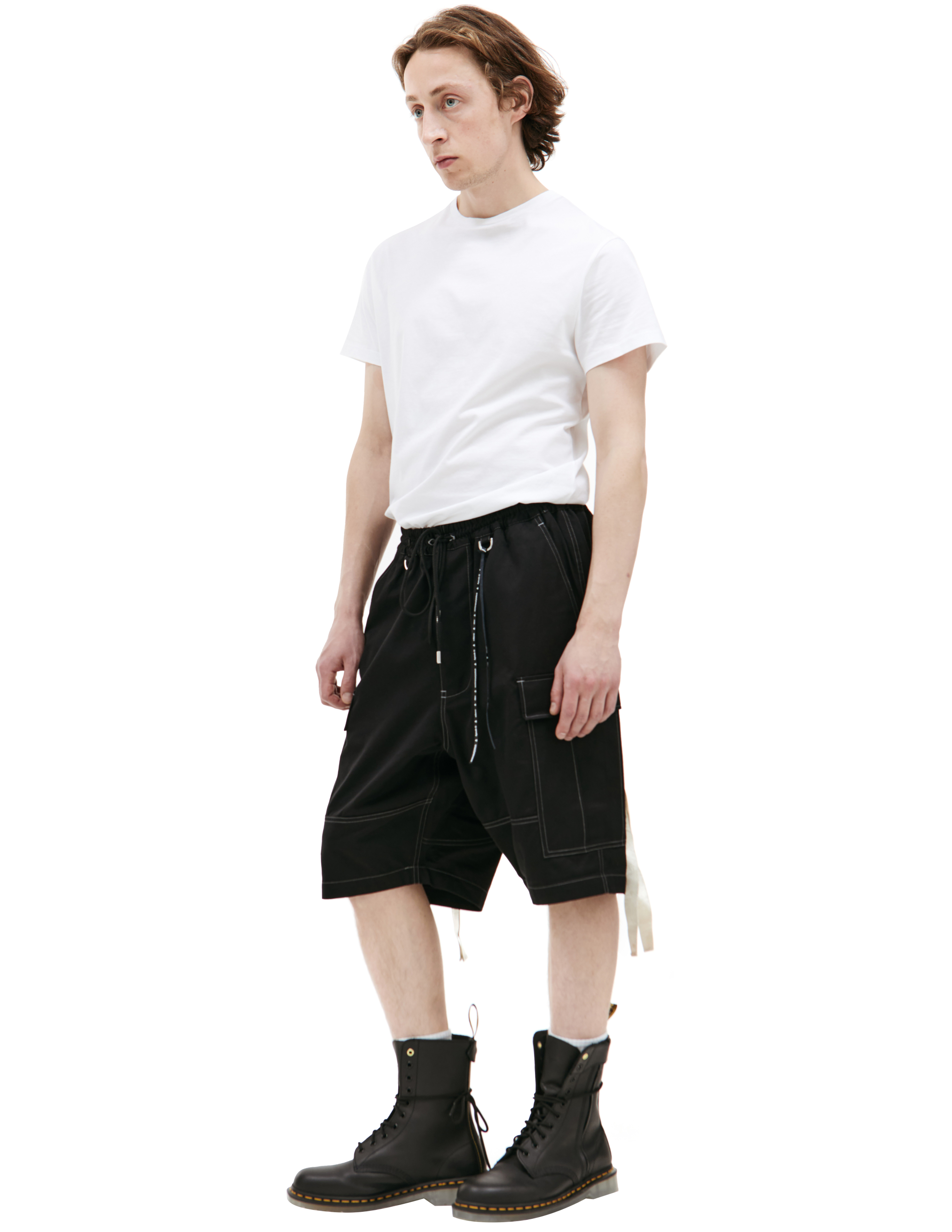 Черные шорты карго с лентами Mastermind WORLD MJ24E12-PA037-021, размер S;M;L - фото 2