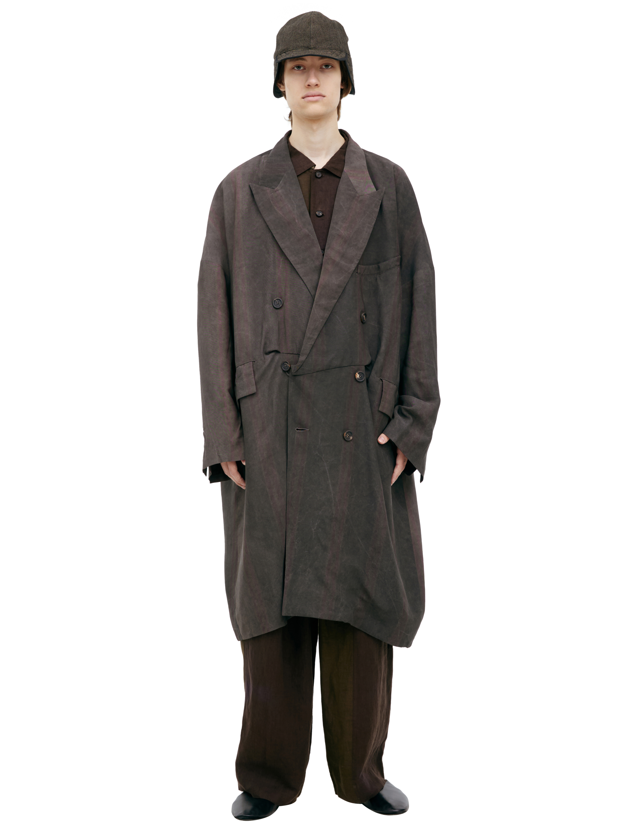 Двубортный тренч в полоску 258500₽