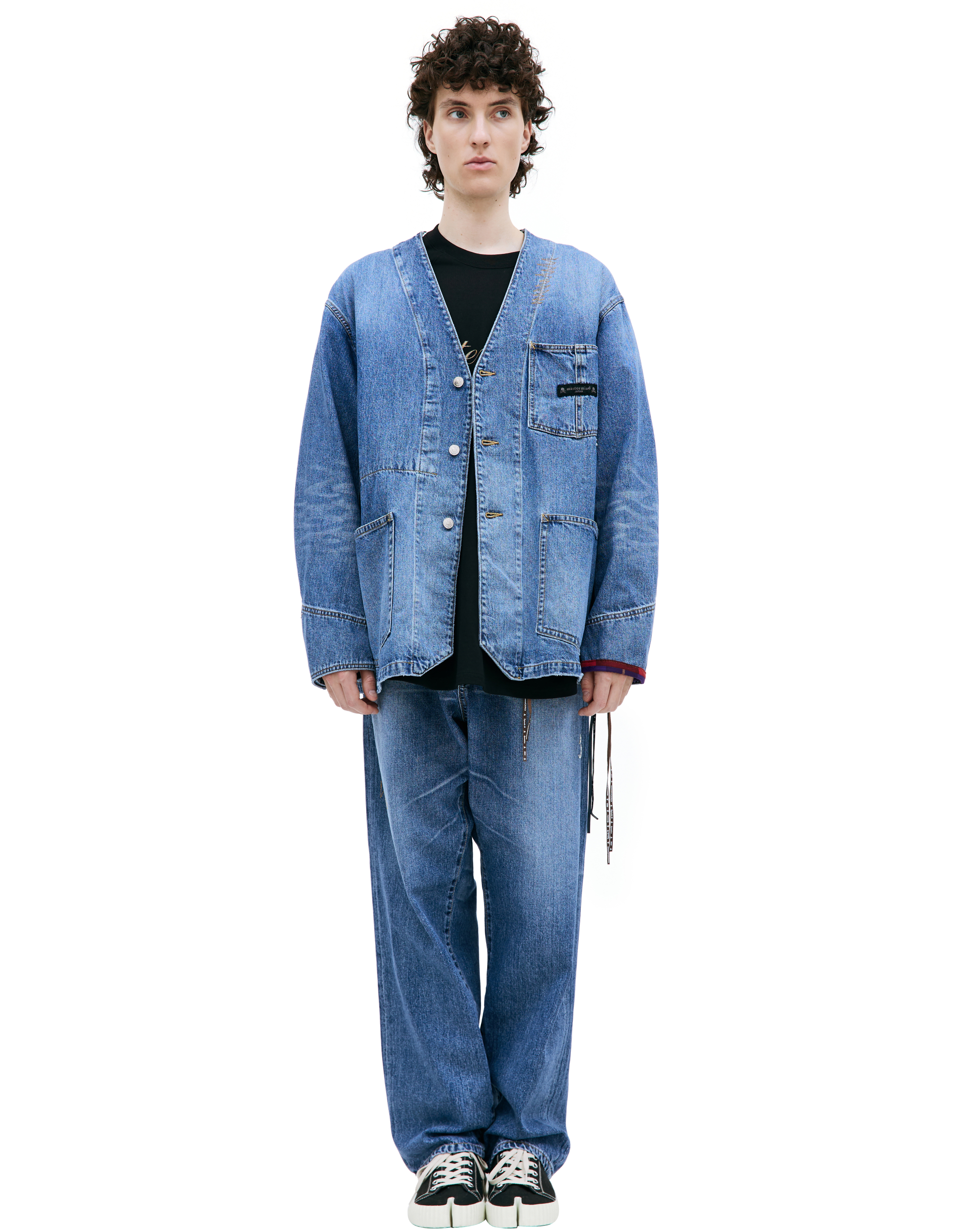Джинсовая куртка с накладными карманами Mastermind WORLD MJ23E10-JA005, размер L