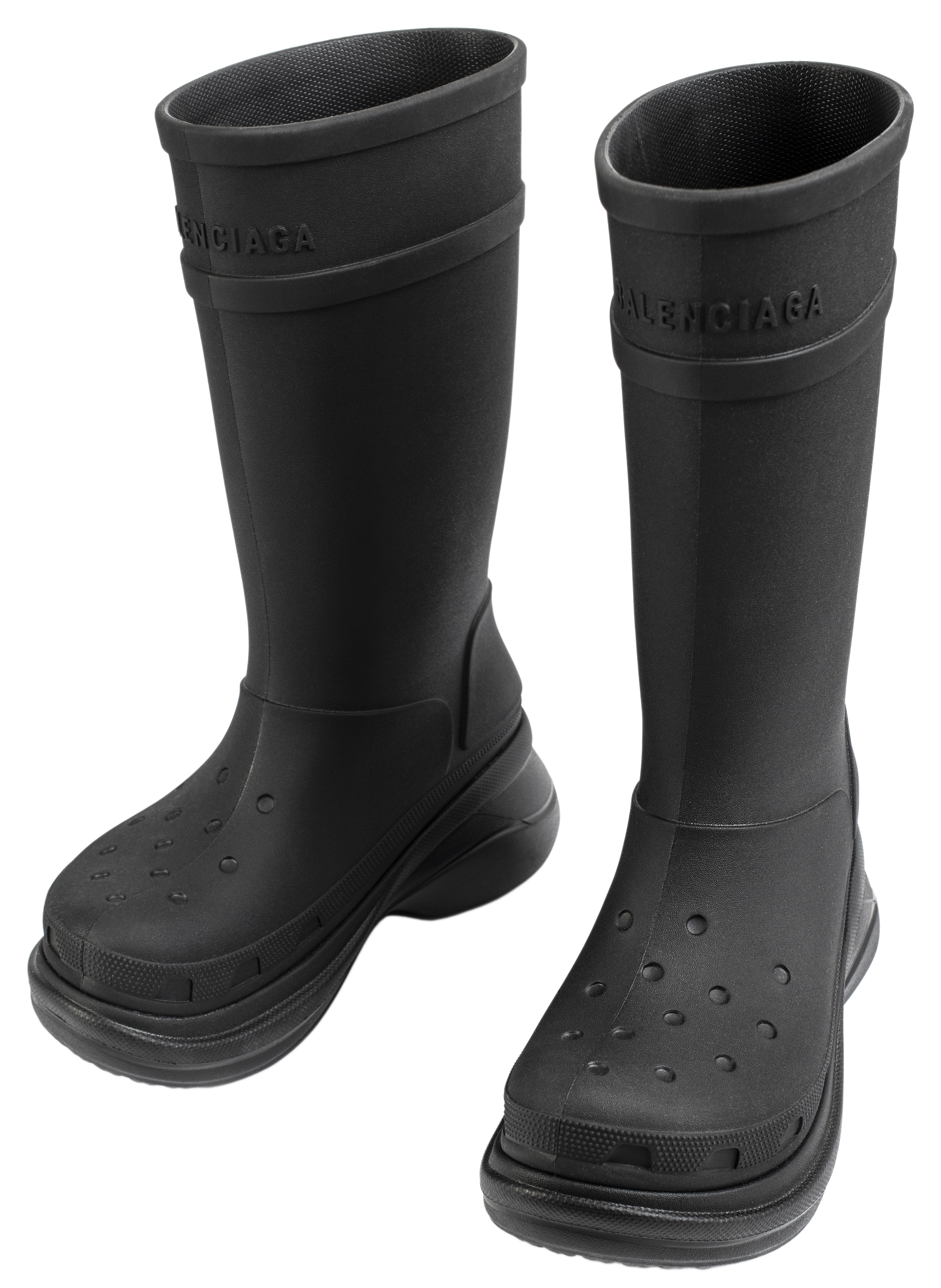 Женские черные резиновые сапоги balenciaga x crocs Balenciaga
