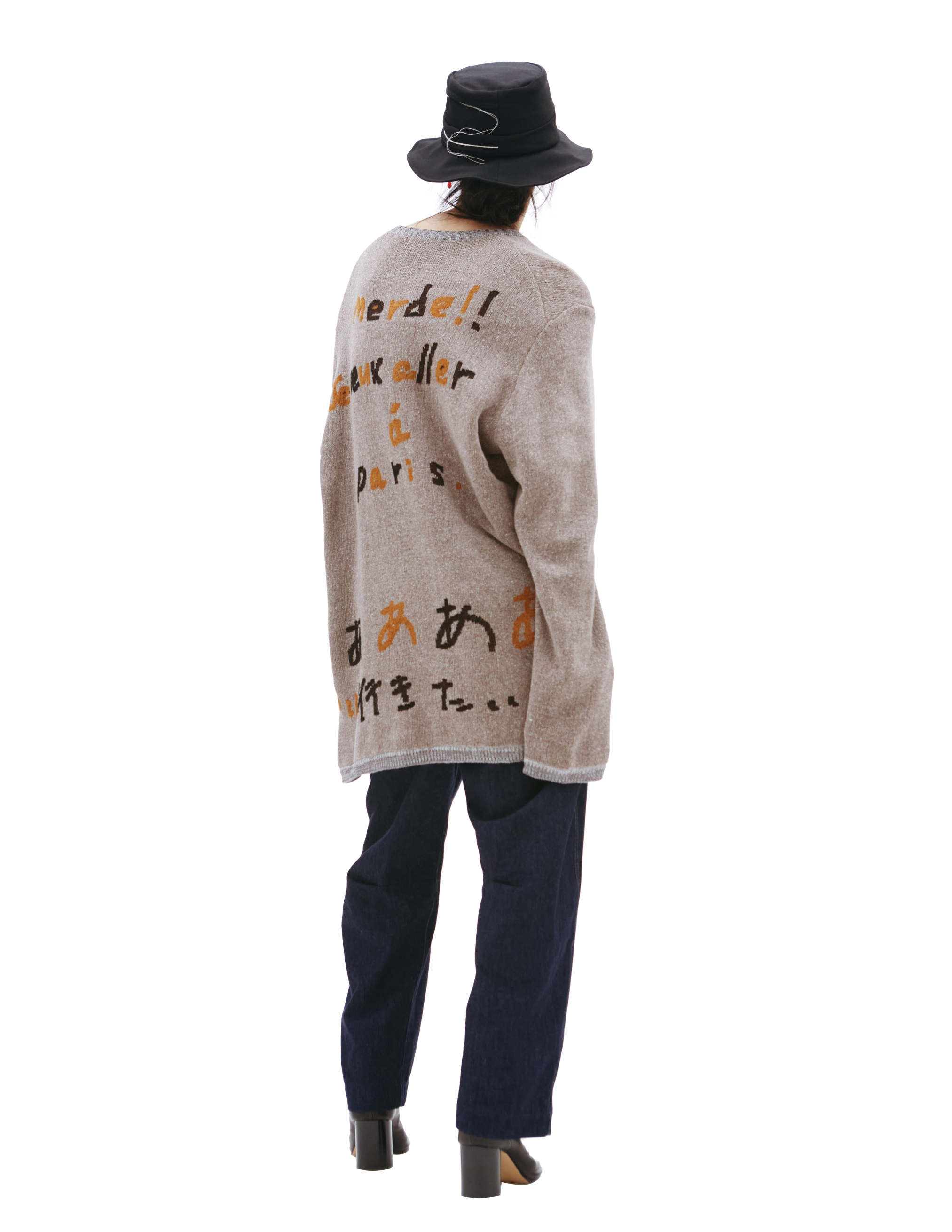 Вязаный свитер с принтом Yohji Yamamoto HG-K10-370, размер 3 - фото 3