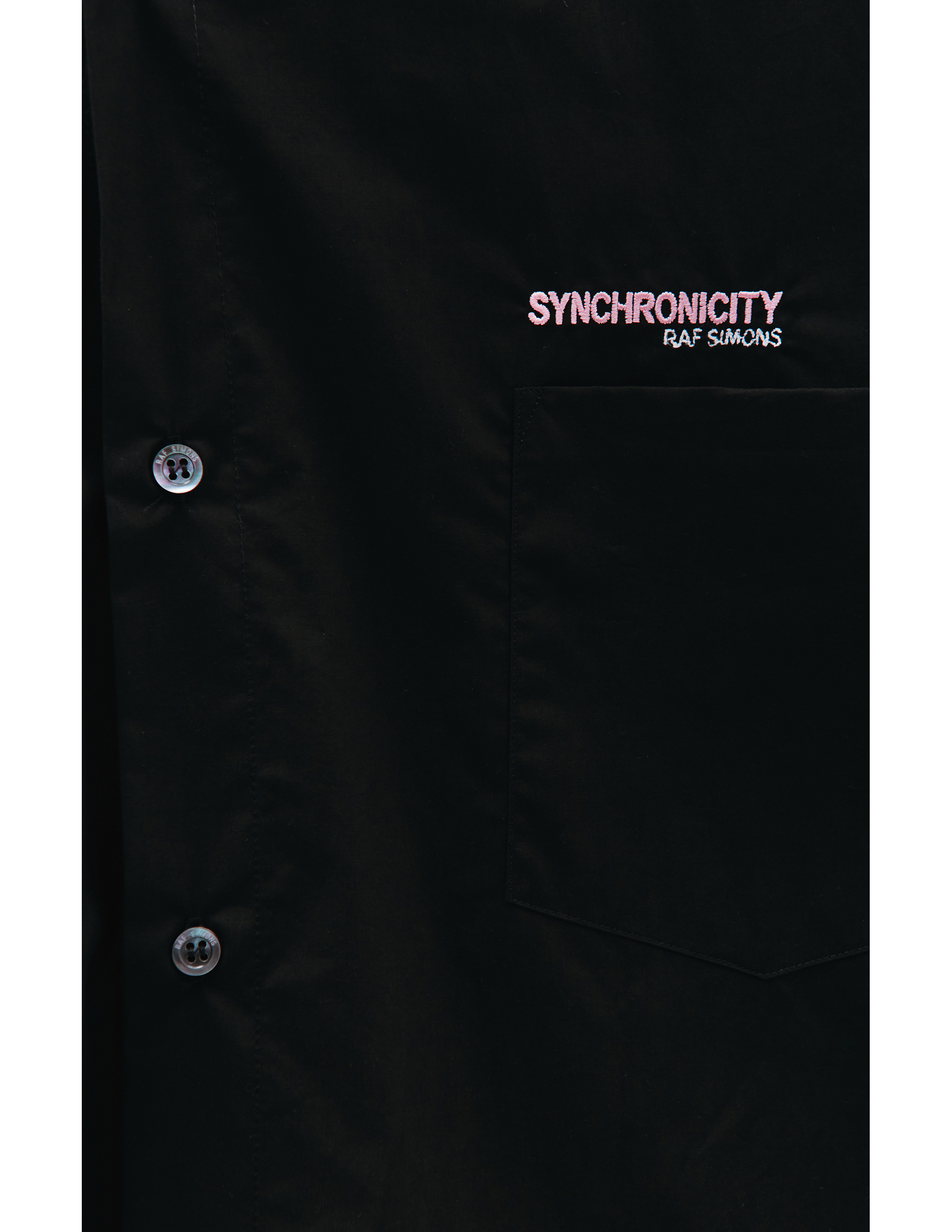 Черная Оверсайз рубашка с принтом Raf Simons 212-M251-10007-0099, размер 54;52;50;48 - фото 5