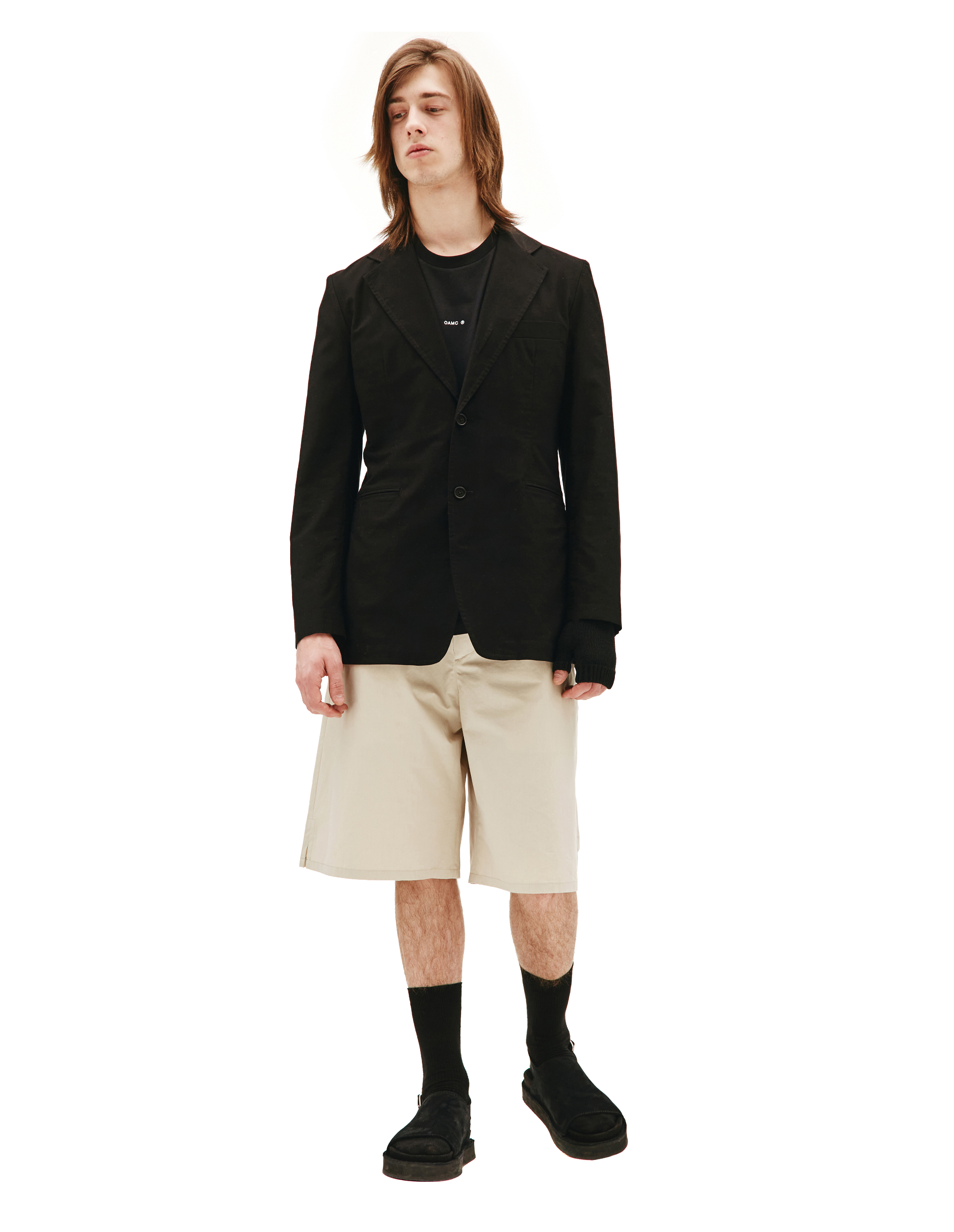 Черный однобортный пиджак - Yohji Yamamoto HD-J03-002-2