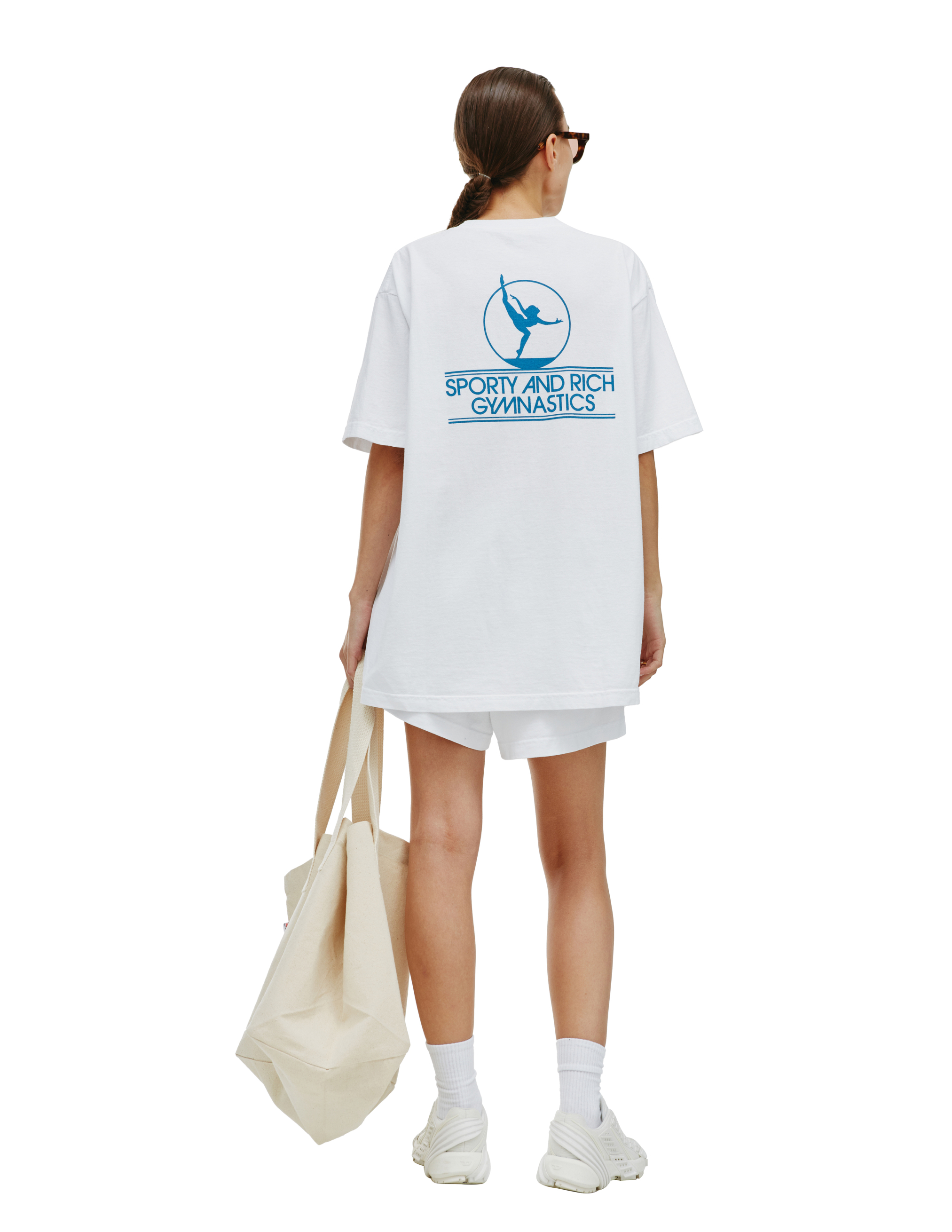 Белая футболка Gymnastics с принтом балерина SPORTY & RICH TS486WH, размер XL;L;M - фото 3