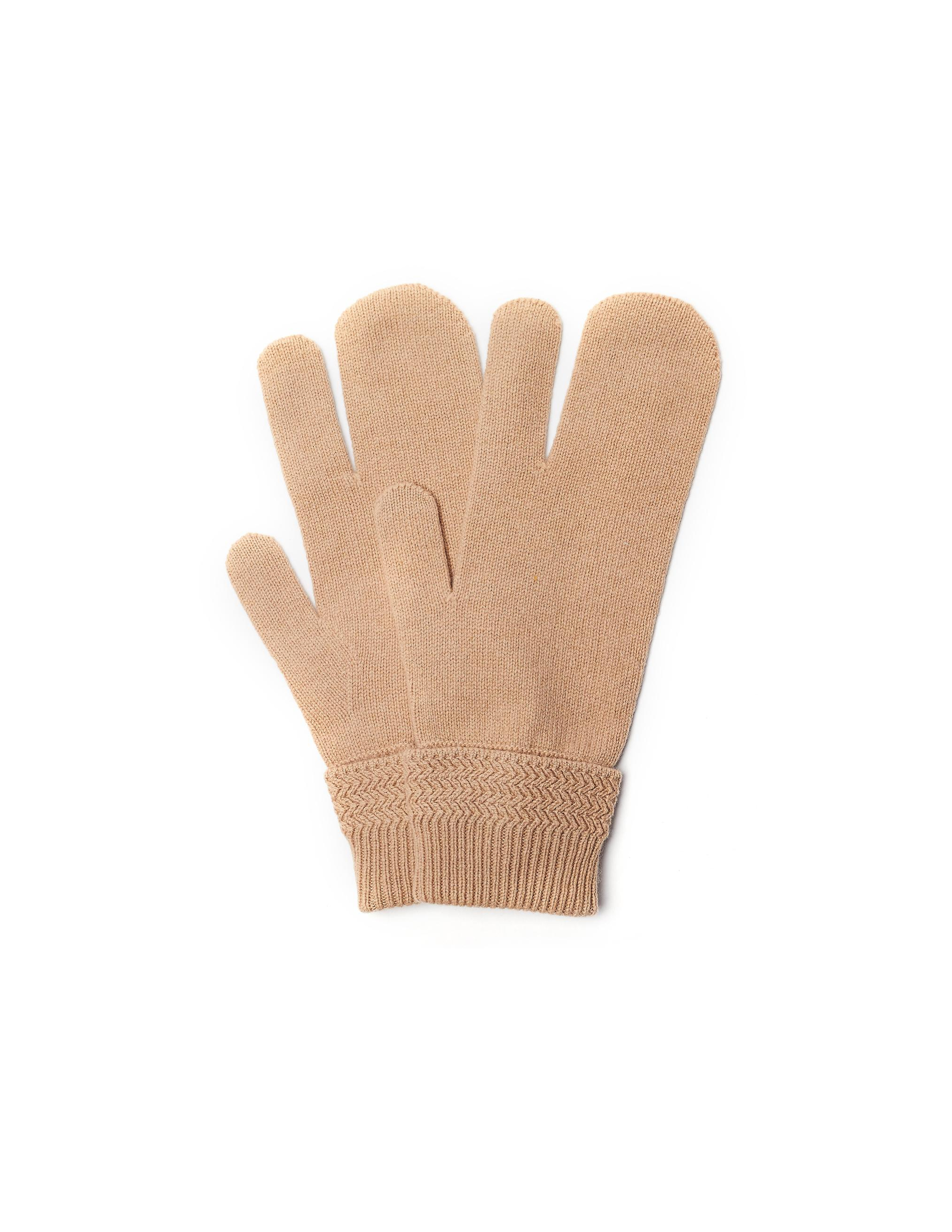 Бежевые перчатки из шерсти и кашемира Maison Margiela S50TS0007/S16825/cml, размер M;L