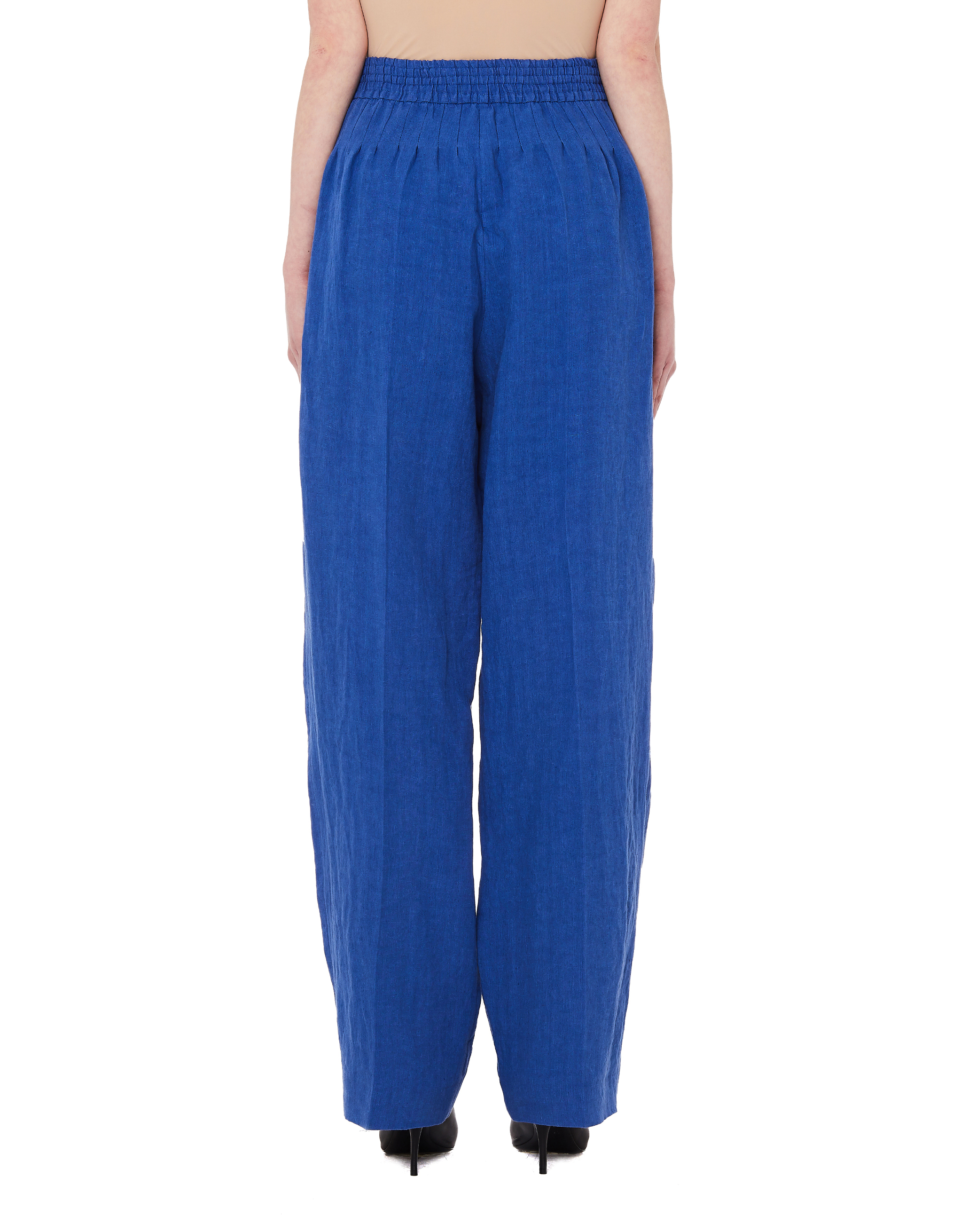 Синие брюки из хлопка и льна Haider Ackermann 193-5404-166-046, размер 38 - фото 3