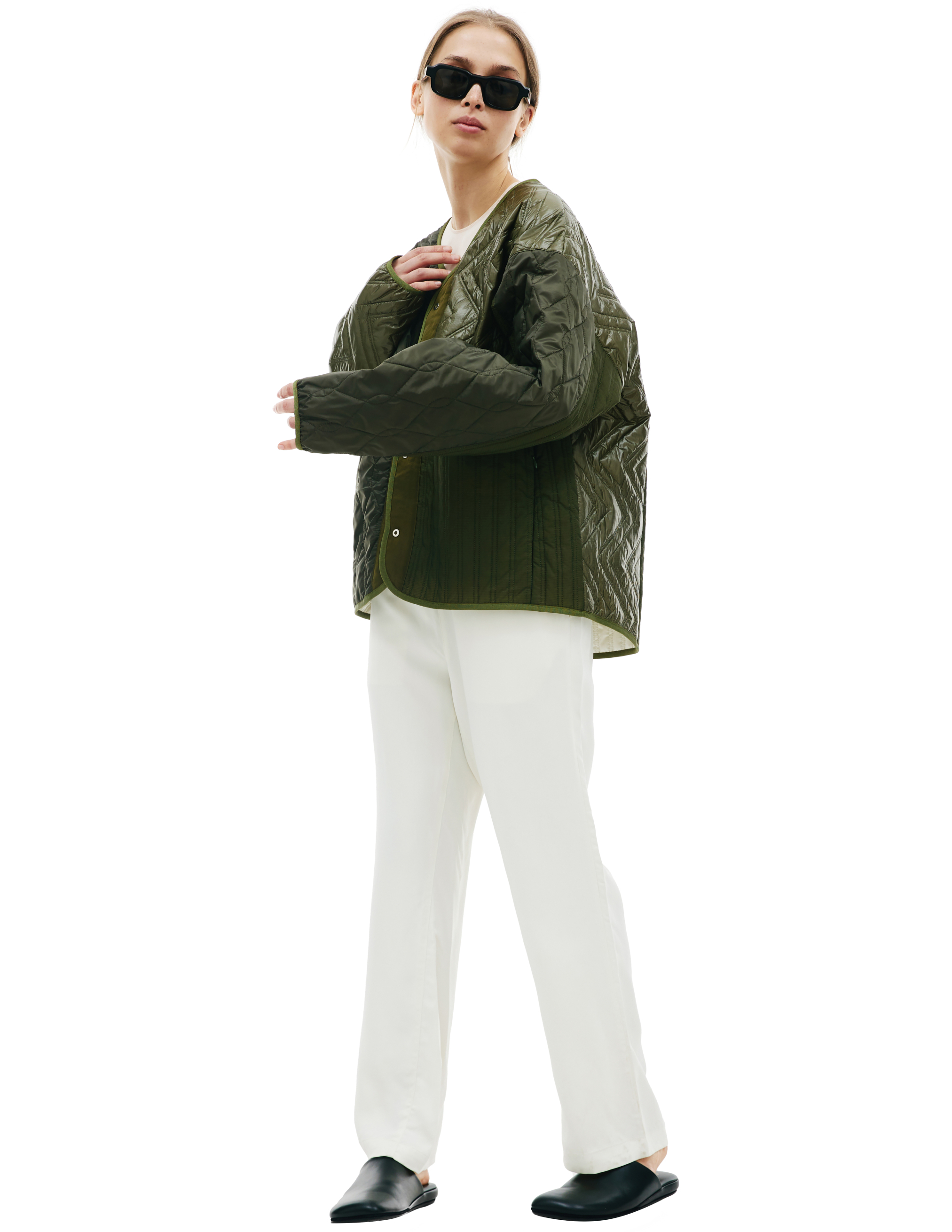 Стеганая куртка пэчворк KIMMY SS23-18/OLIVE, размер M;L;XL