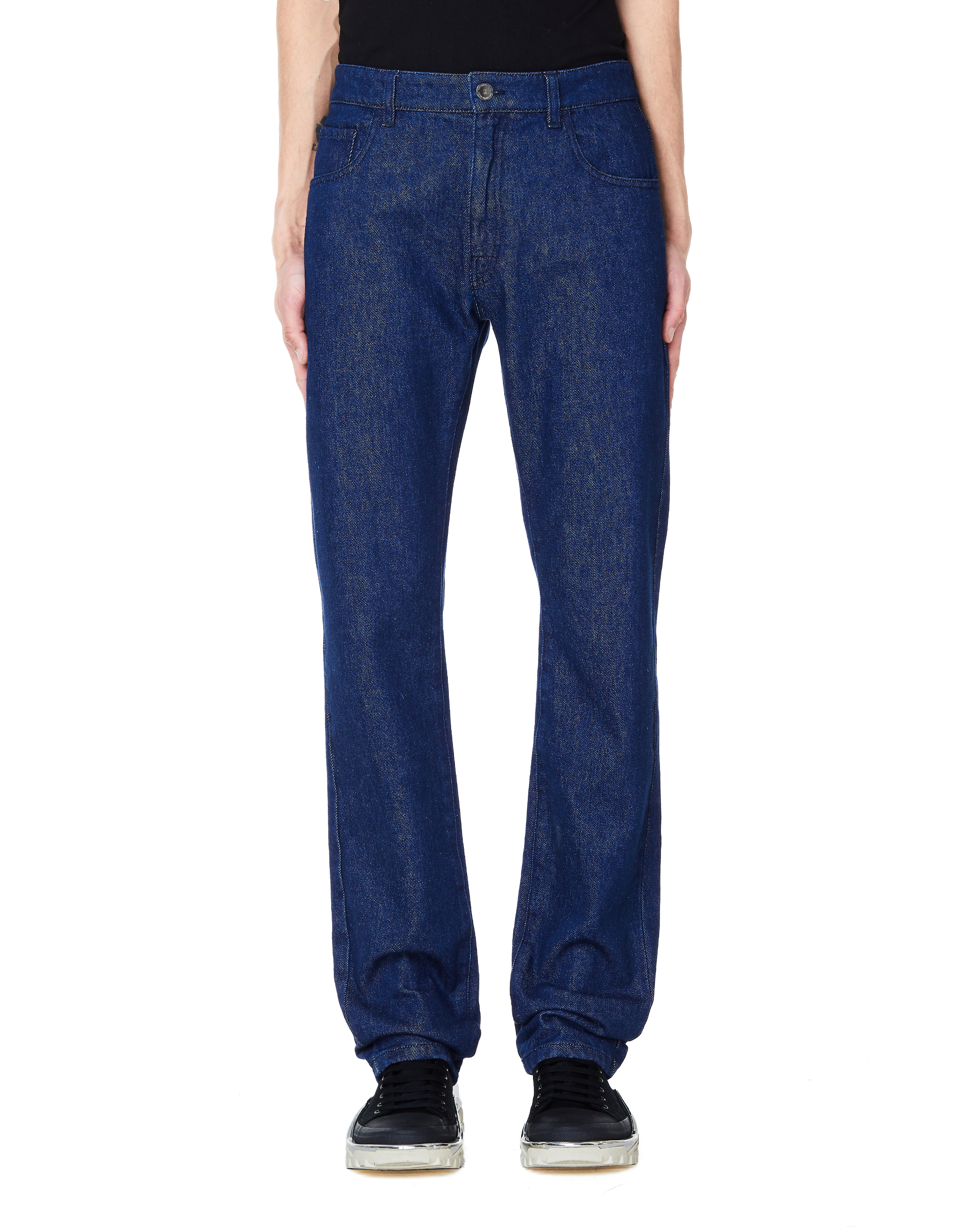 Синие джинсы с декором сзади - Raf Simons 191-310/navy