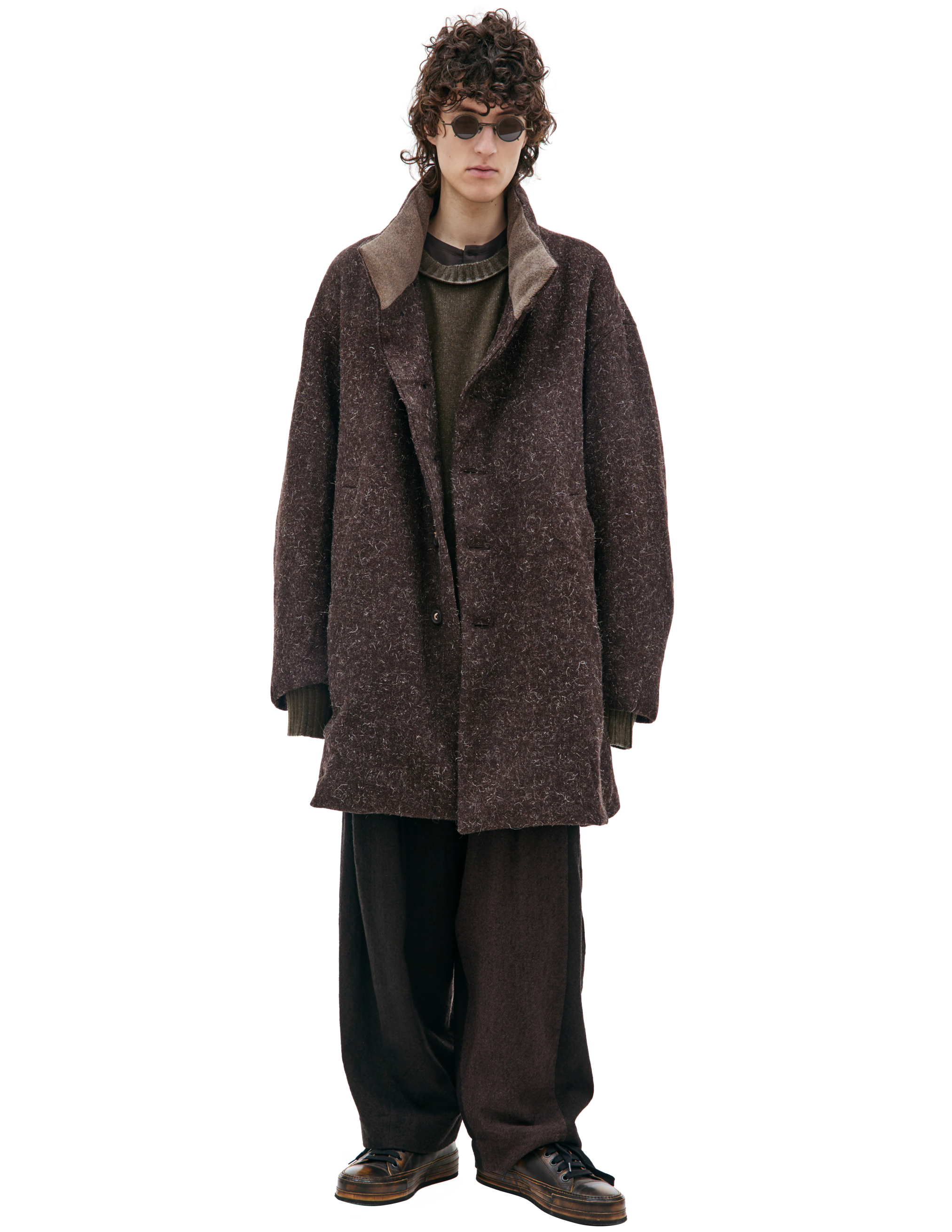 Шерстяное пальто с высоким воротником Ziggy Chen 0M2331202, размер 48;50;52 - фото 1