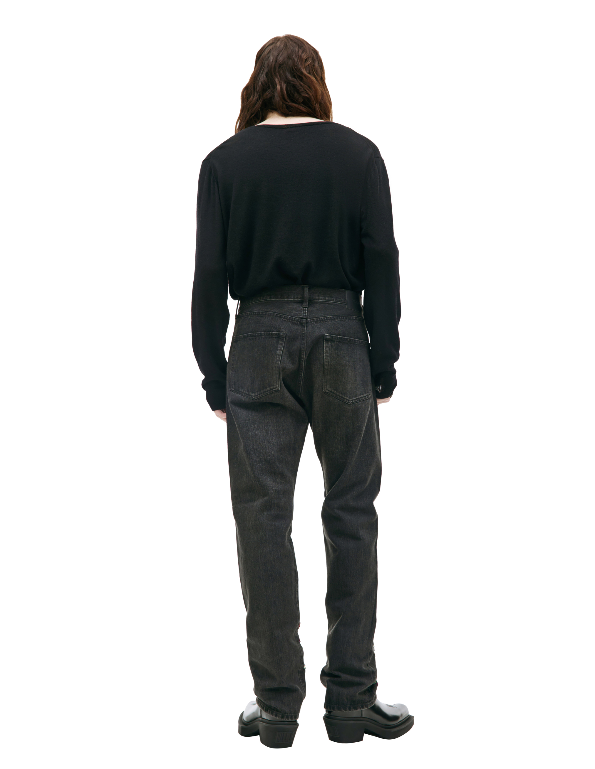 Серые джинсы с вышивкой бисером Undercover UC2C4509-1, размер 5 - фото 3