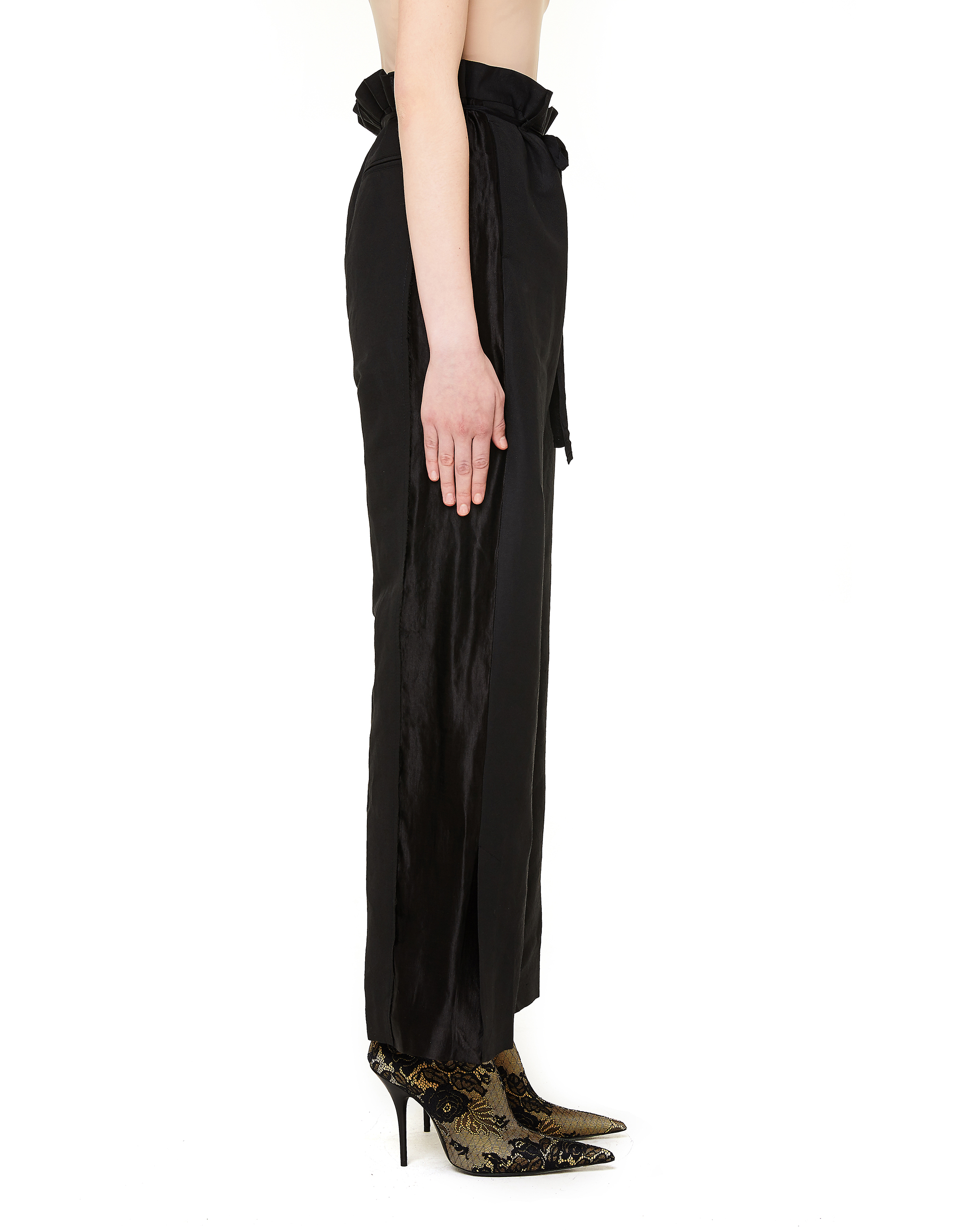 Черные брюки с лампасами - Ann Demeulemeester 1901-1434-176-099 Фото 2