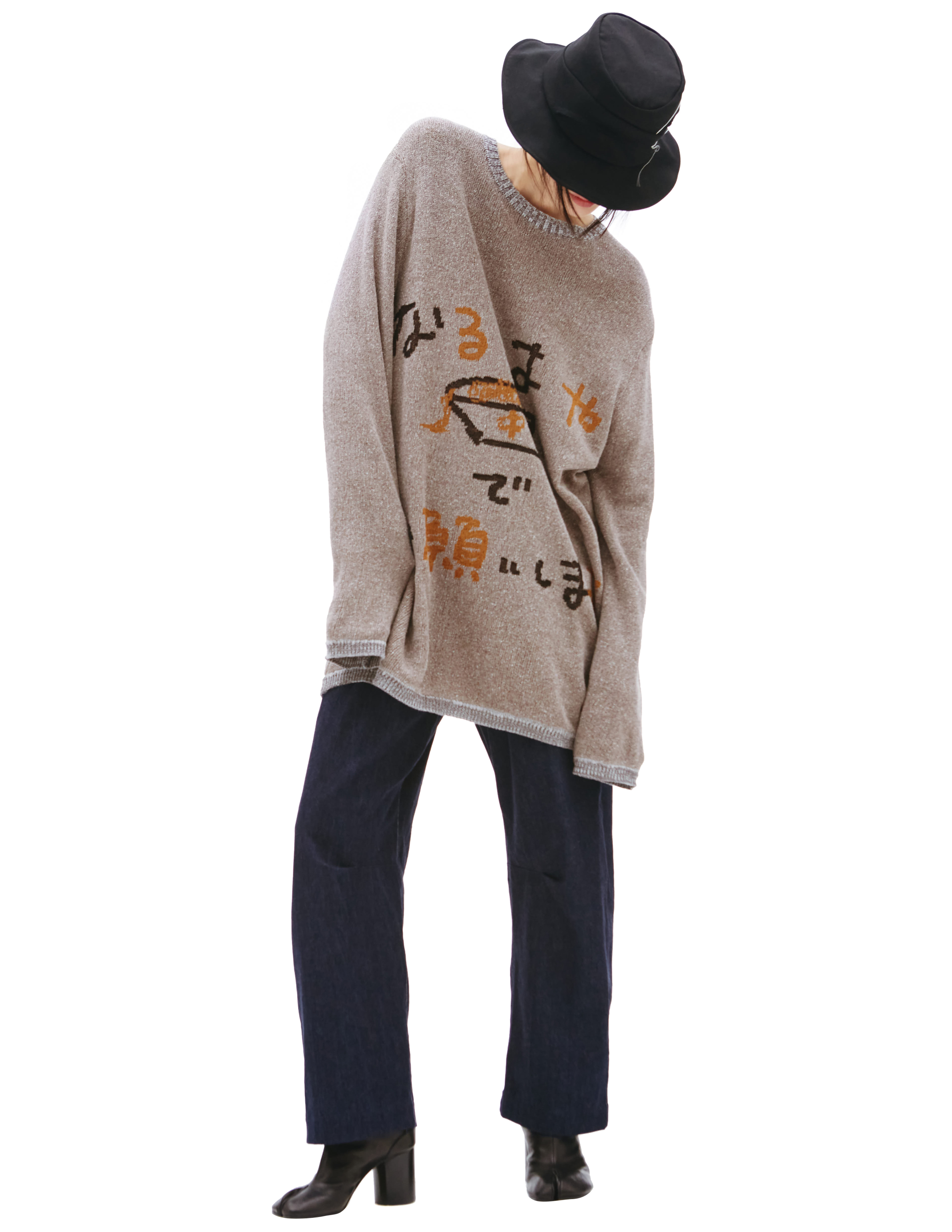 Вязаный свитер с принтом Yohji Yamamoto HG-K10-370, размер 3 - фото 1