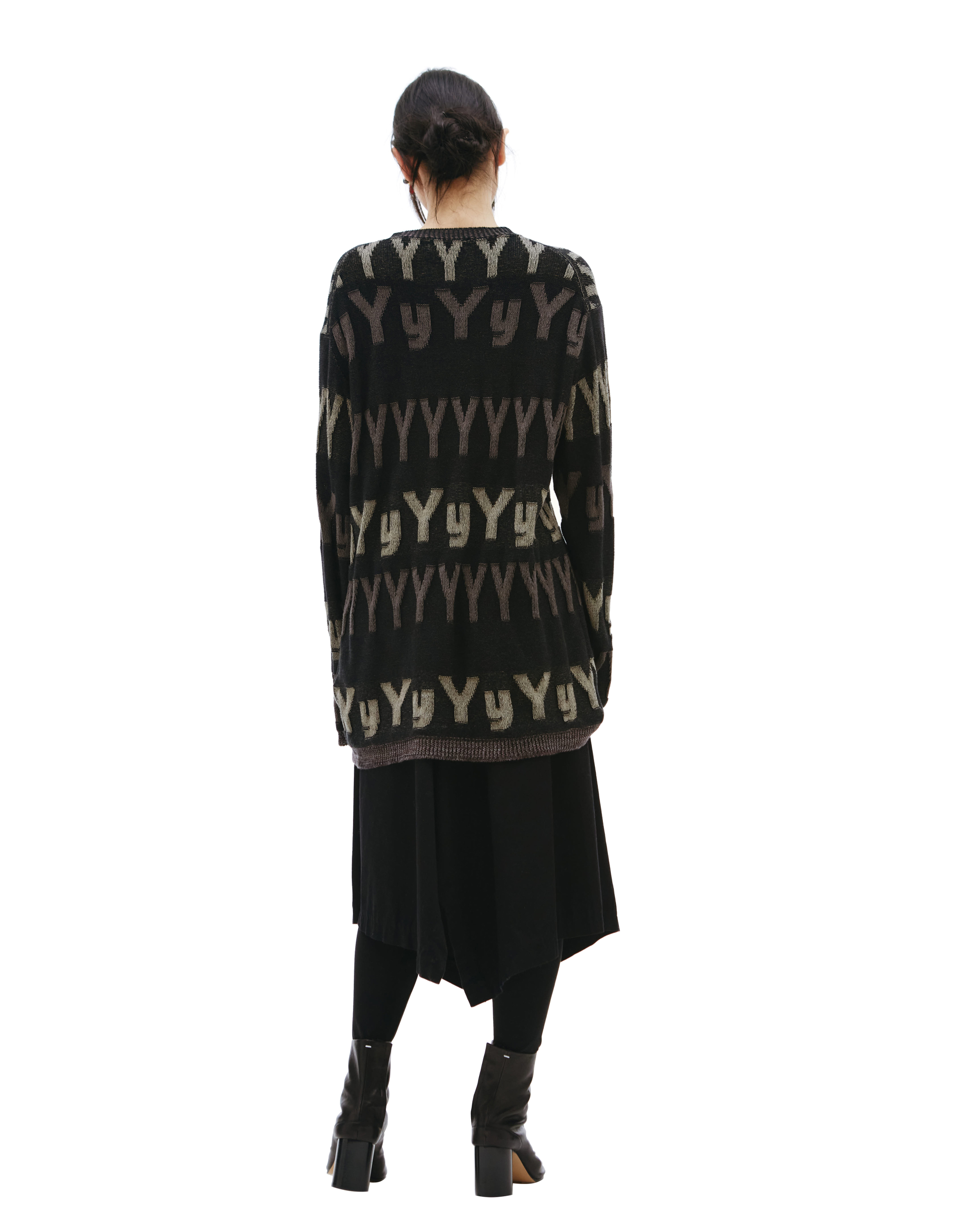 Вязаный свитер с логотипом YY - Yohji Yamamoto HG-K26-986 Фото 4