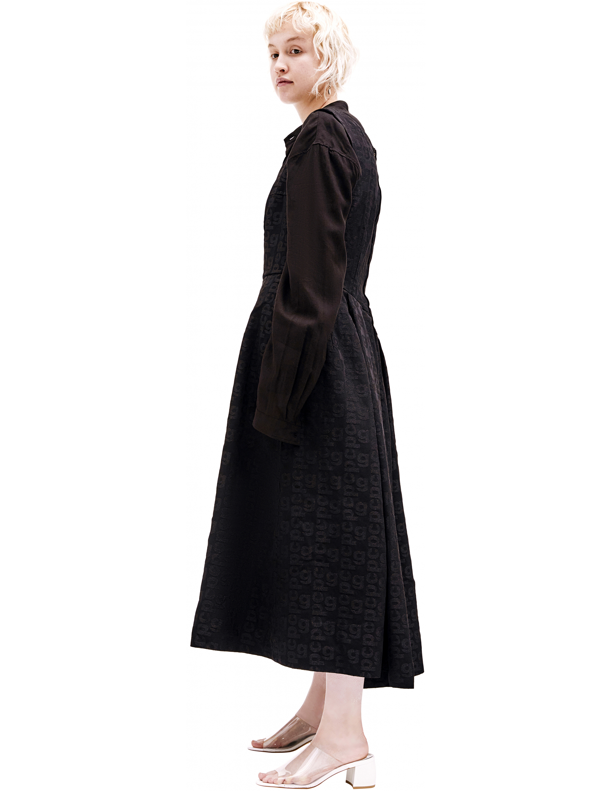 Черное платье с блестящим логотипом - Comme des Garcons GE-O021-051-1 Фото 2