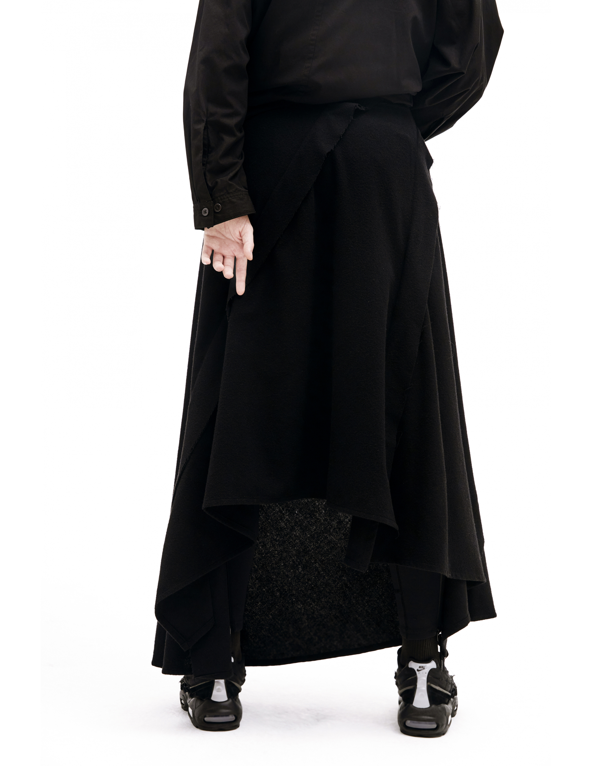 Черная юбка из шерсти - Yohji Yamamoto FV-S11-108/blk Фото 2