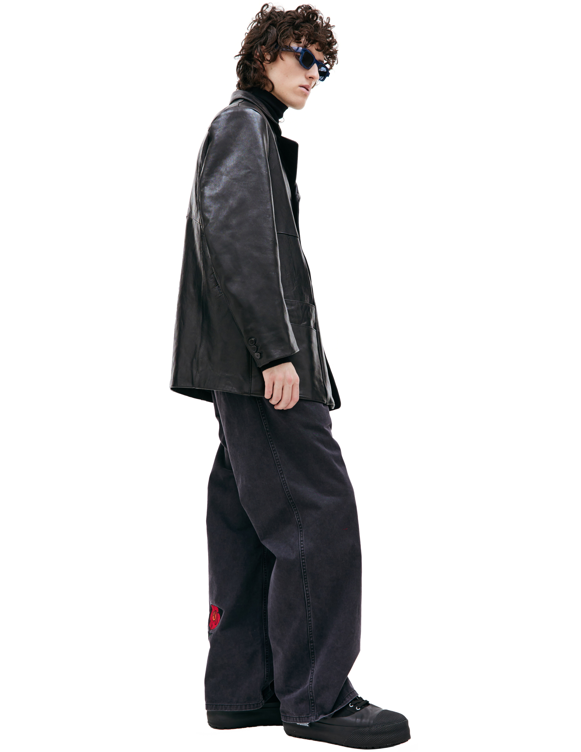 Черный кожаный пиджак Enfants Riches Deprimes 030-405, размер L;XL - фото 2