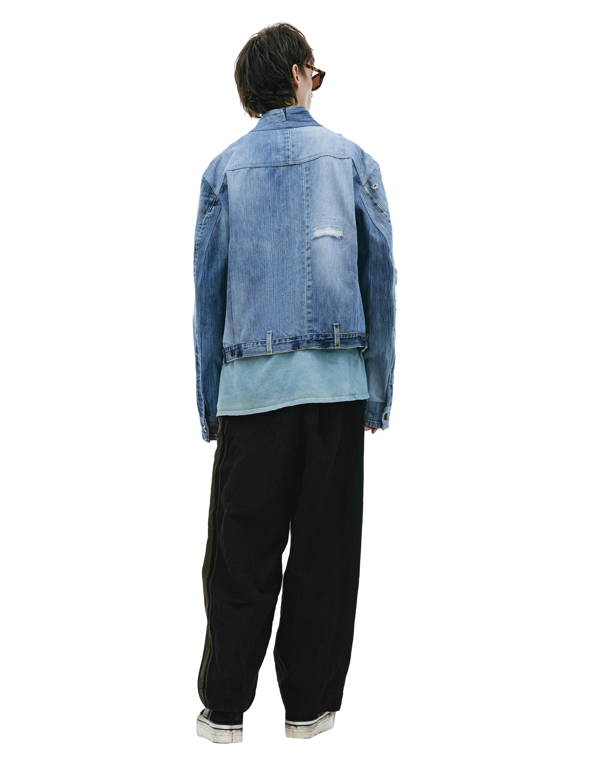 Джинсовая куртка с винтажным эффектом Greg Lauren FM017, размер 4;5 - фото 3