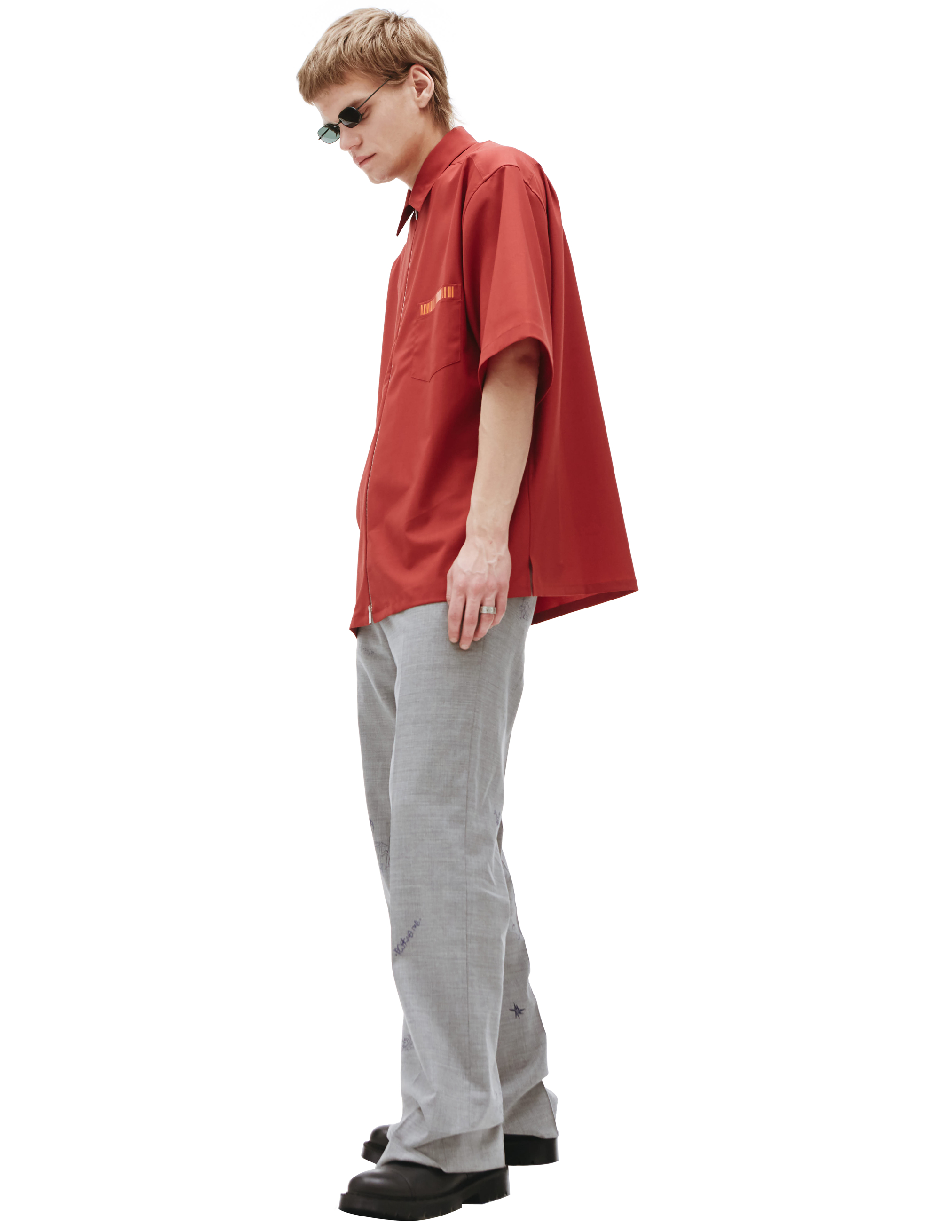 Красная рубашка на молнии VTMNTS VL12SH300R, размер XL;L;M - фото 2