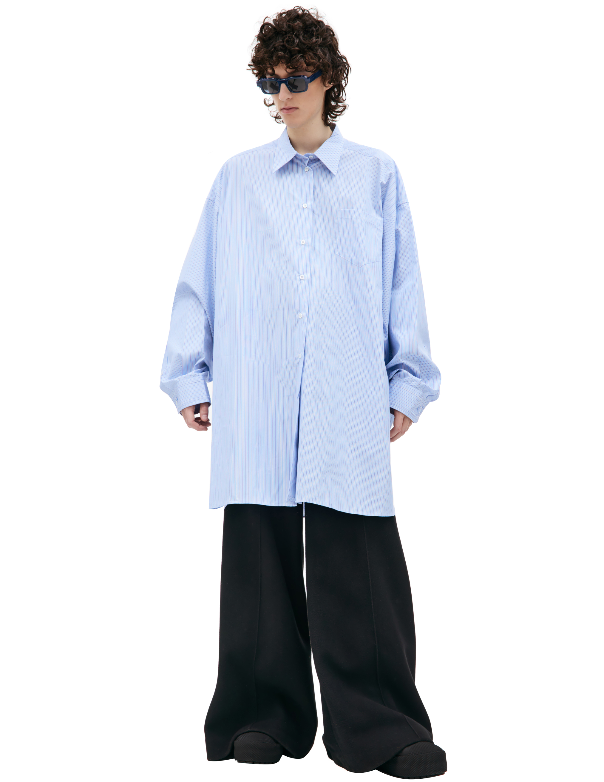 Оверсайз рубашка в полоску Maison Margiela SI0DL0002/S54945/001F, размер S;M;L