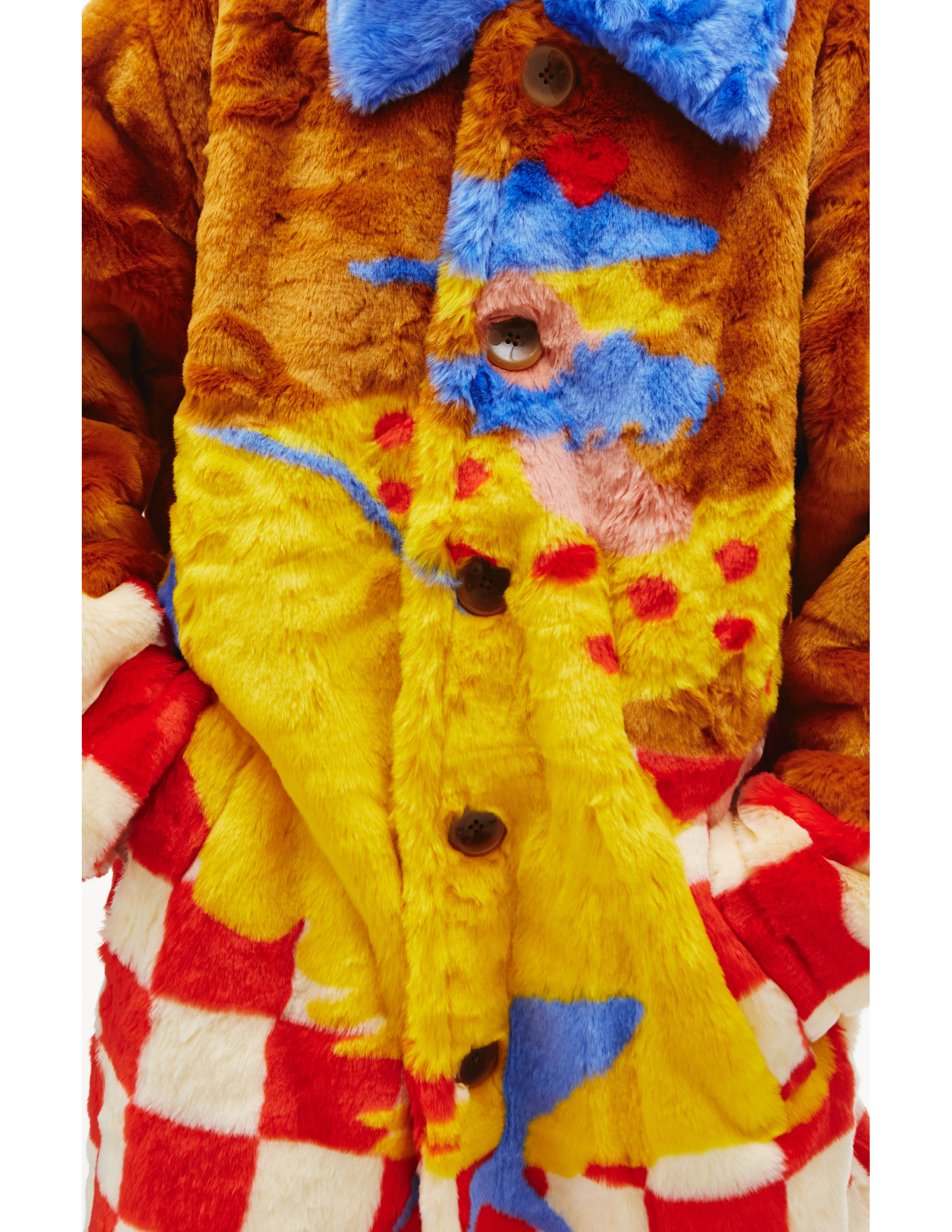 Разноцветная шуба из искуственного меха - KidSuper KSPF04-15 Фото 5
