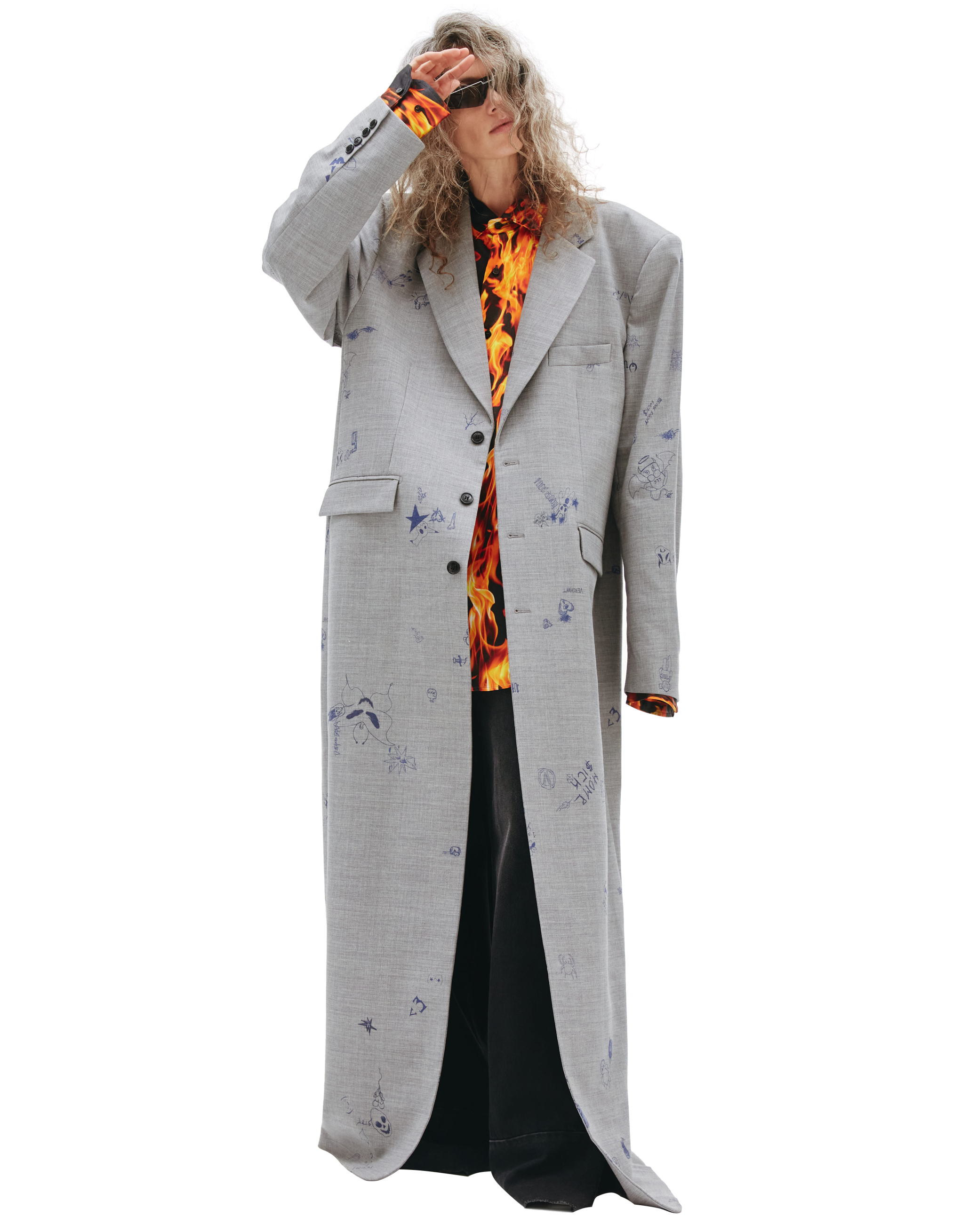 Длинное пальто Skribble из шерсти VETEMENTS UE52CO660G/1212, размер M