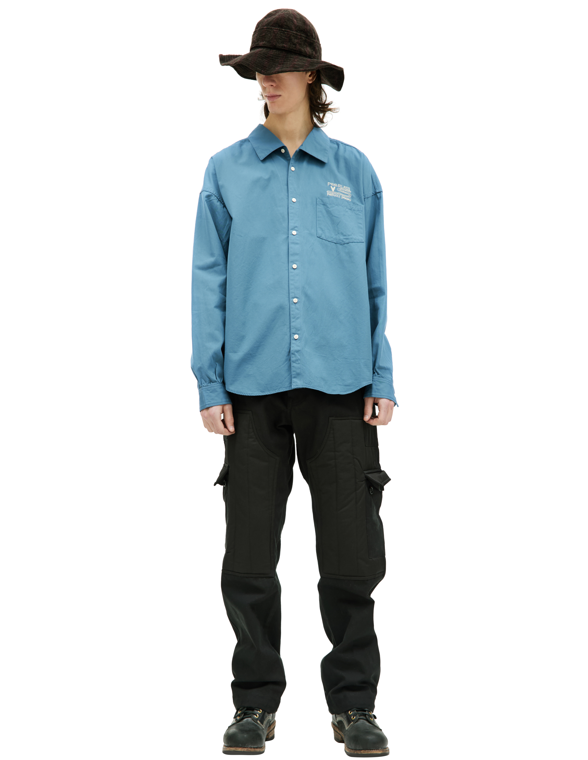 Хлопковая рубашка Palmer с вышивкой visvim 0123205011015, размер 4;5 - фото 1