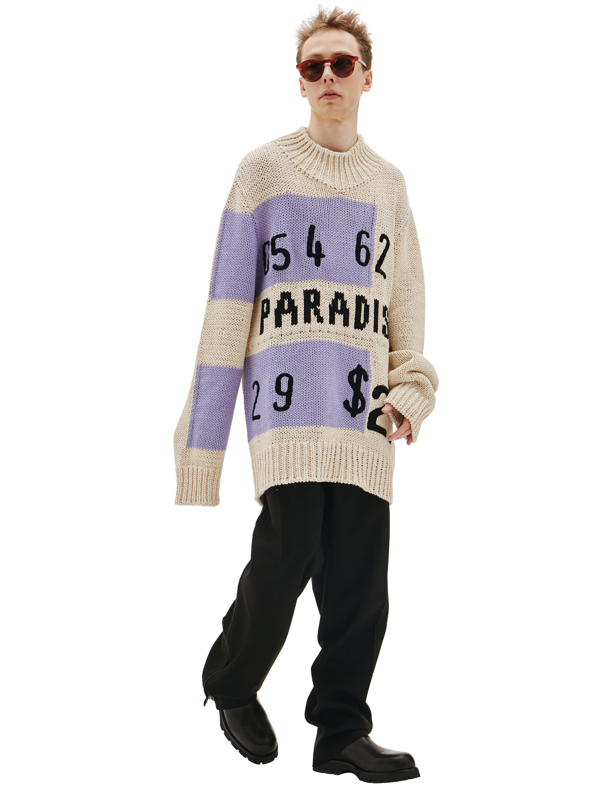 Вязаный свитер с принтом Paradise - Jil Sander JSMU751003/MUY24038/975