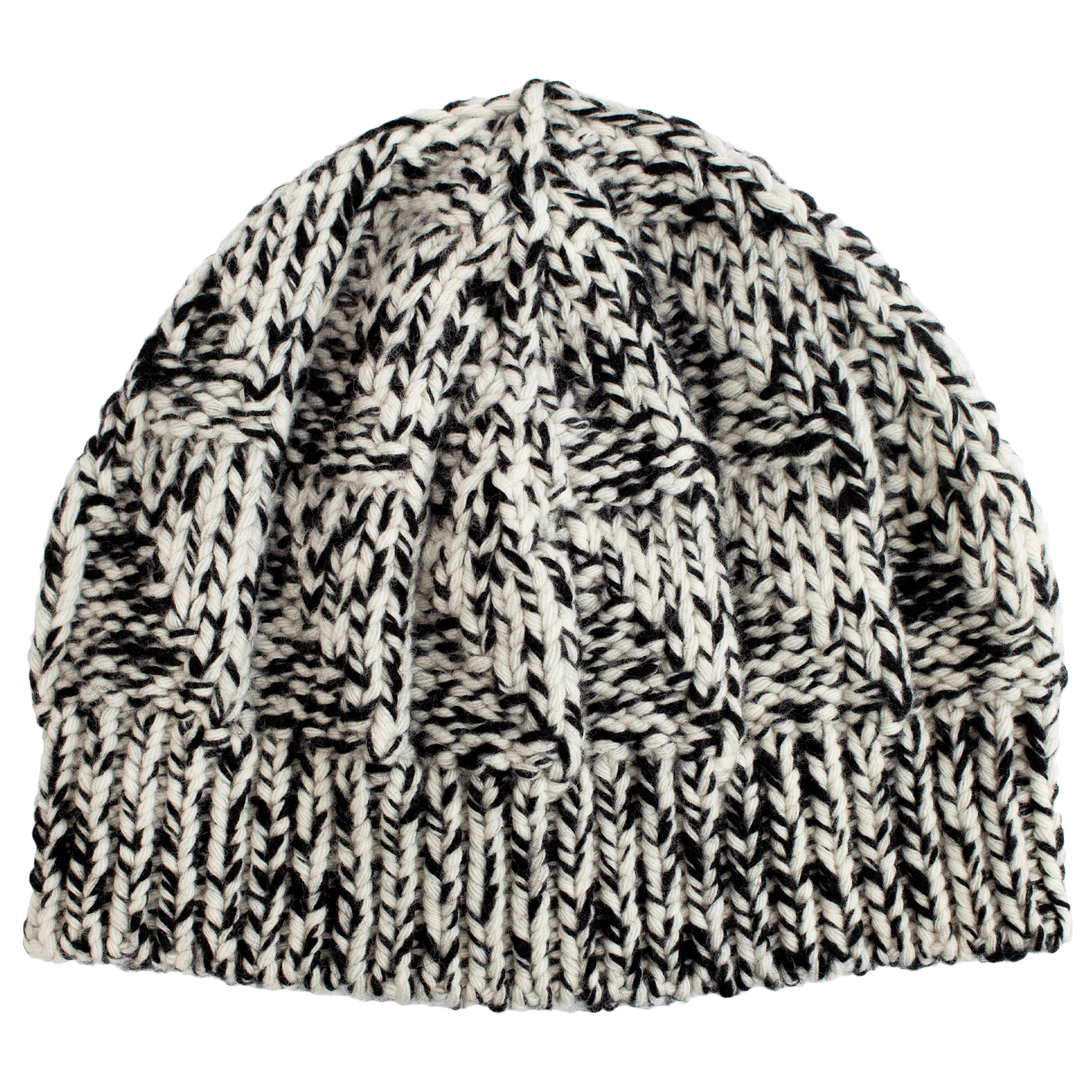 Черно-белая шапка крупной вязки из шерсти Jil Sander JPUT769542/MTY20118/060, размер One Size