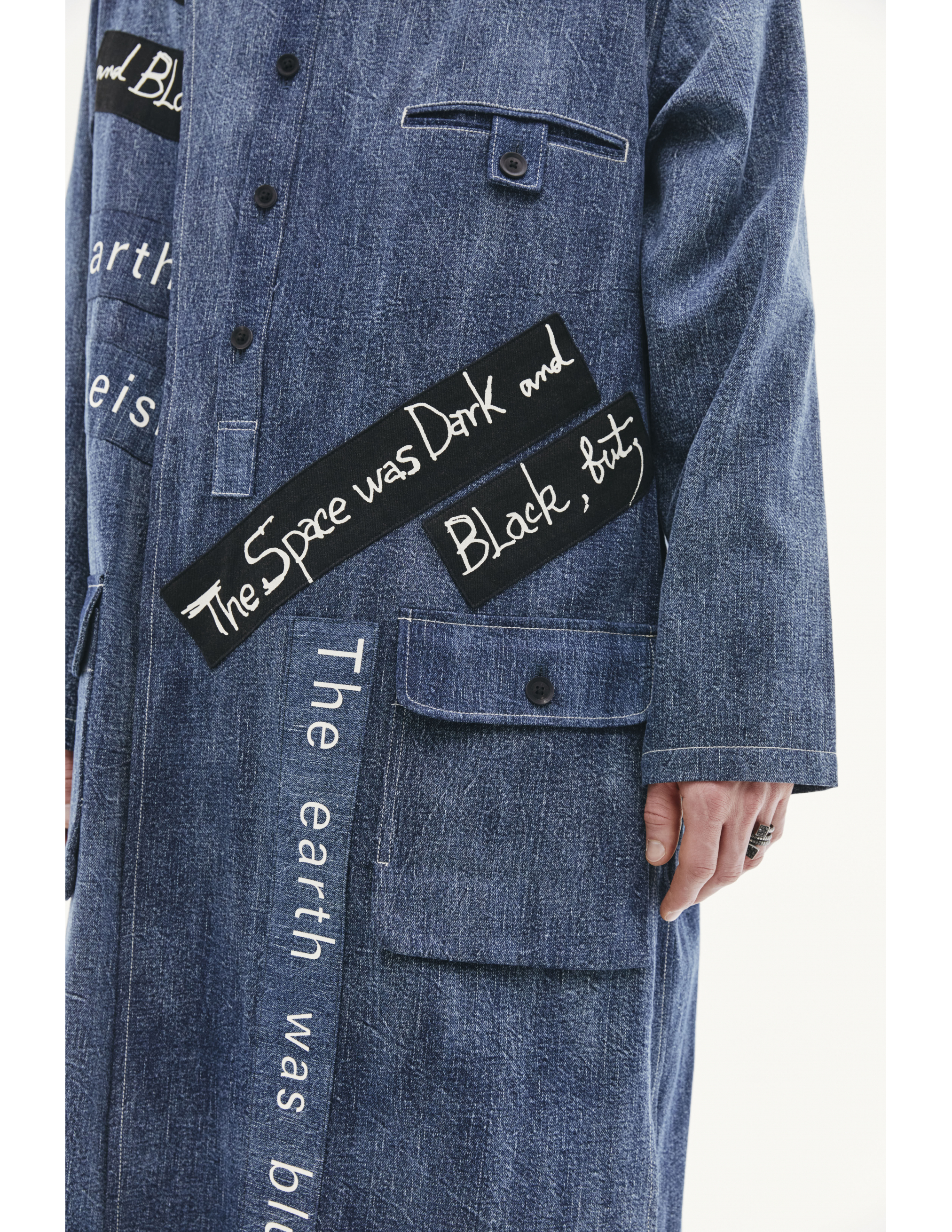 Синее джинсовое пальто - Yohji Yamamoto HD-B47-005-1 Фото 8