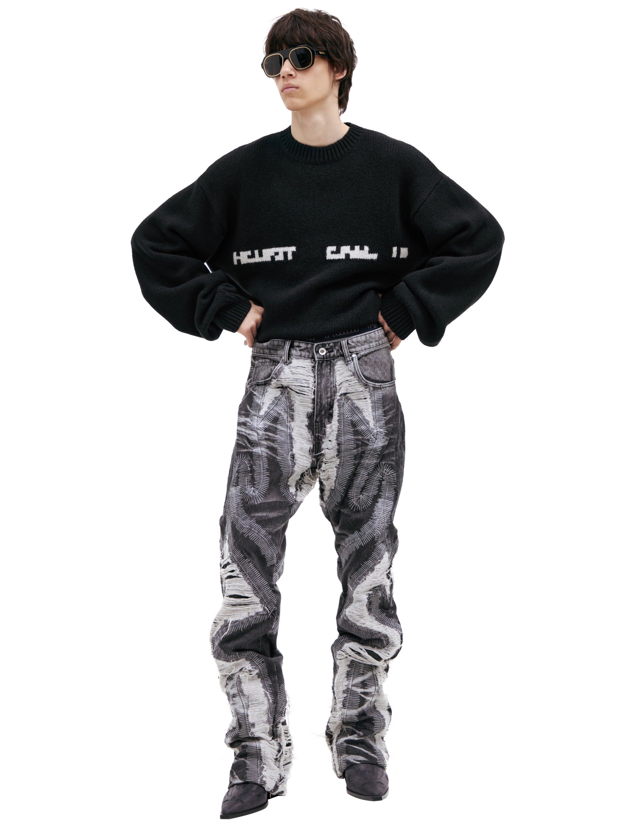 Джинсы с прострочками