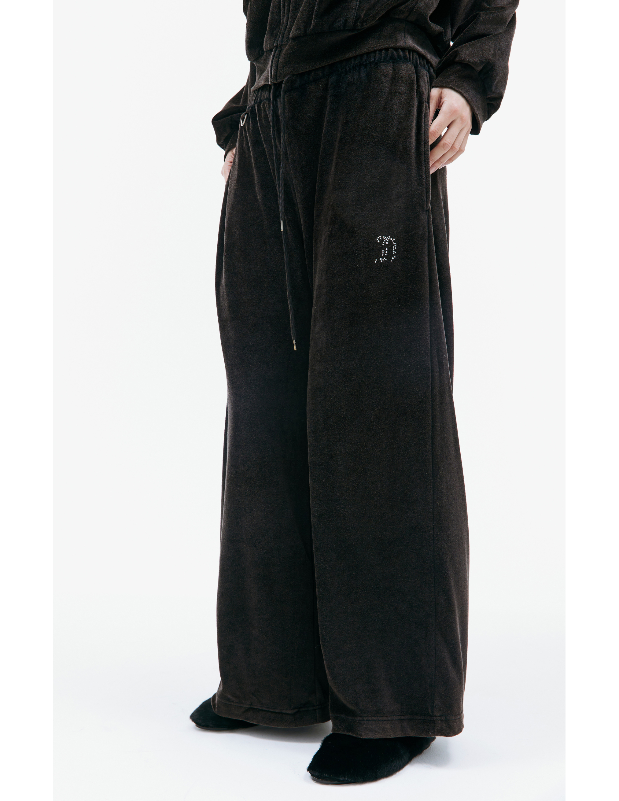 Велюровые брюки с логотипом из страз Doublet 23AW36PT247, размер M;L - фото 5