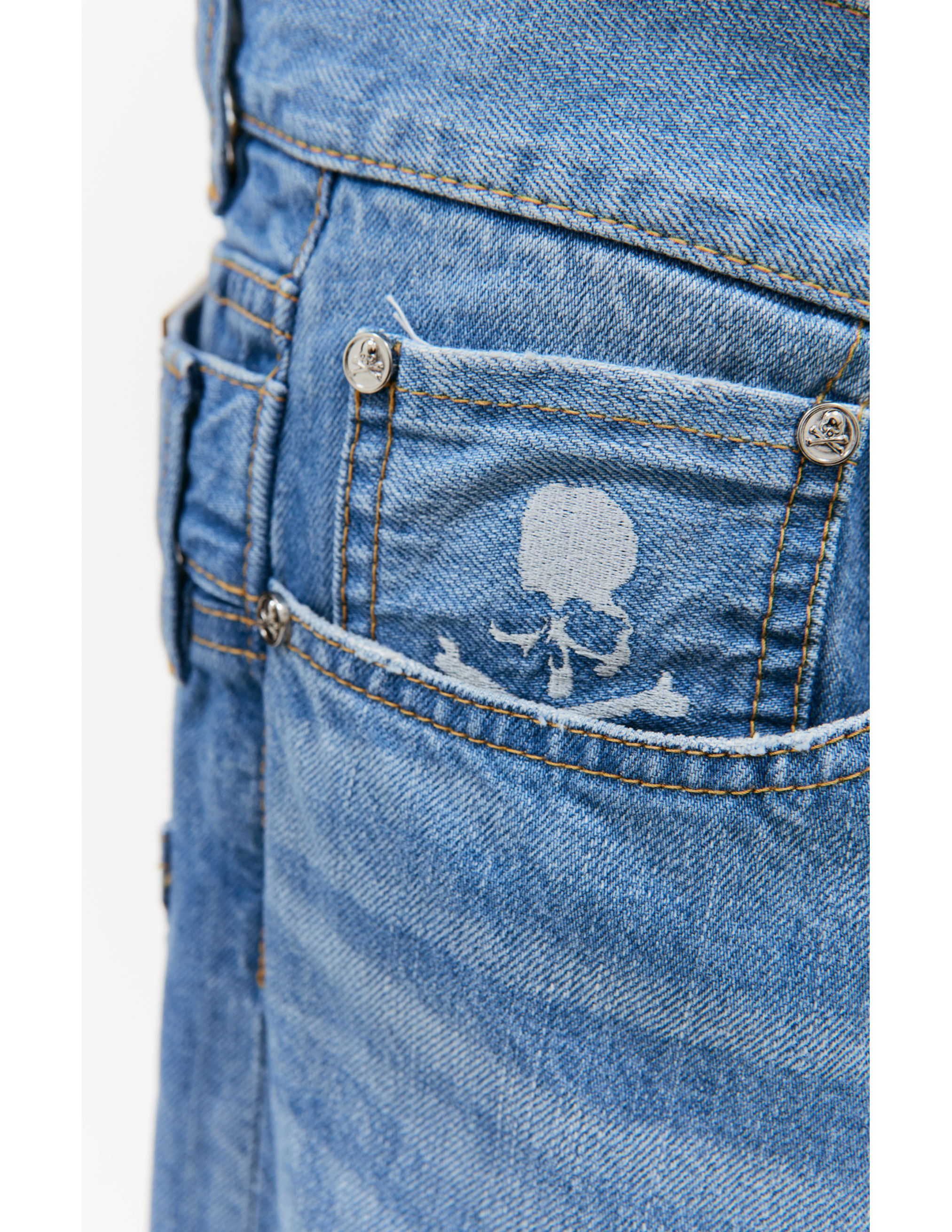 Широкие джинсы с нашивками Mastermind WORLD MW24S12-PA002-018/INDIGO, размер L MW24S12-PA002-018/INDIGO - фото 6
