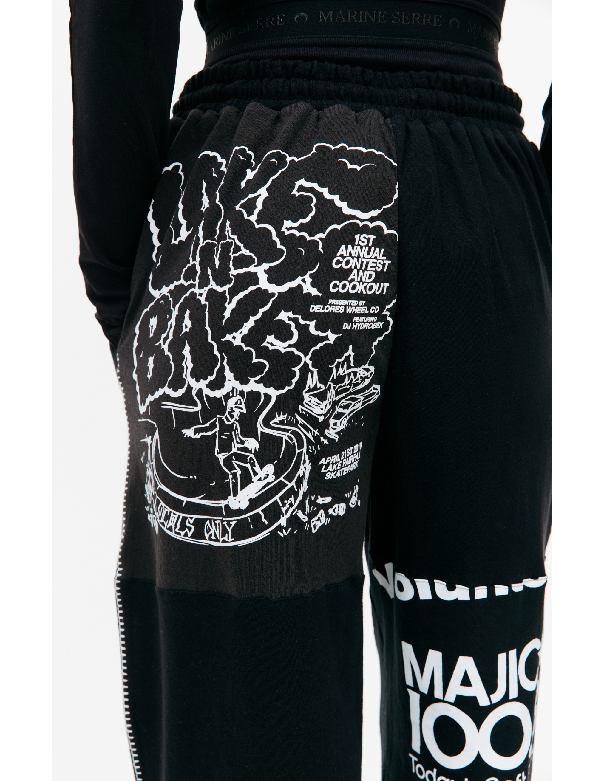 Широкие брюки пэтчворк MARINE SERRE MPA053/UJER0003/BK99, размер S;M;L;XL MPA053/UJER0003/BK99 - фото 4