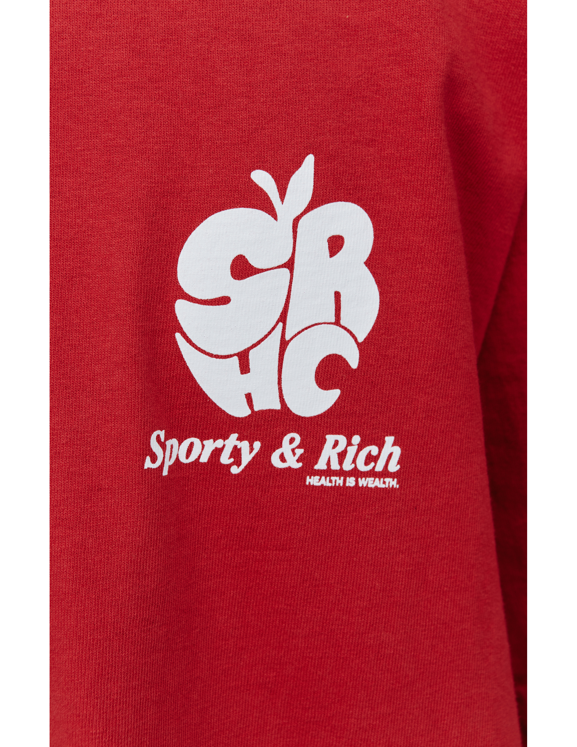 Красная футболка с принтом Apple SRHC SPORTY & RICH TS493RE, размер XL;L;M - фото 5