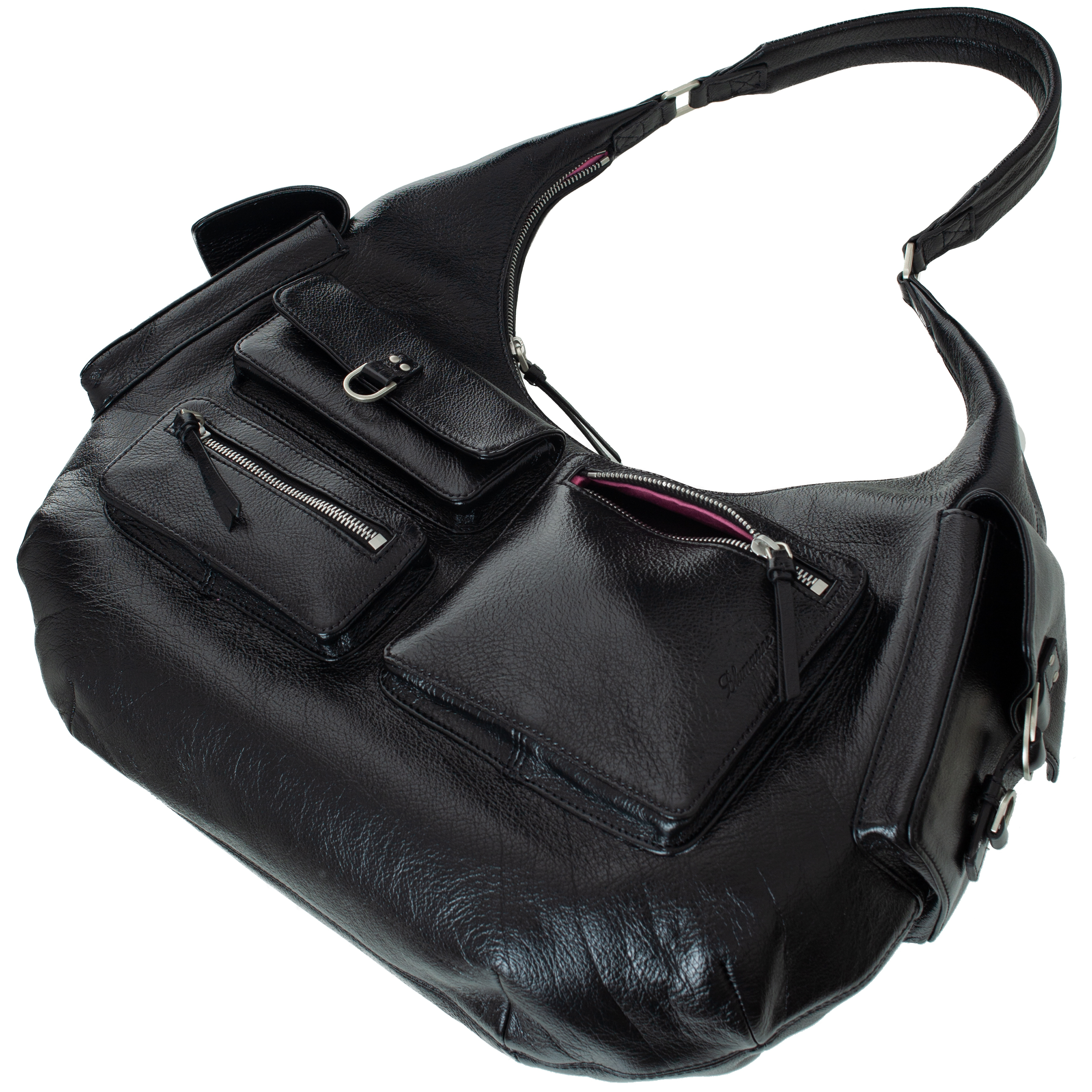 Кожаная сумка Hobo Large с карманами Blumarine A3H/HW177A/N0990, размер One Size