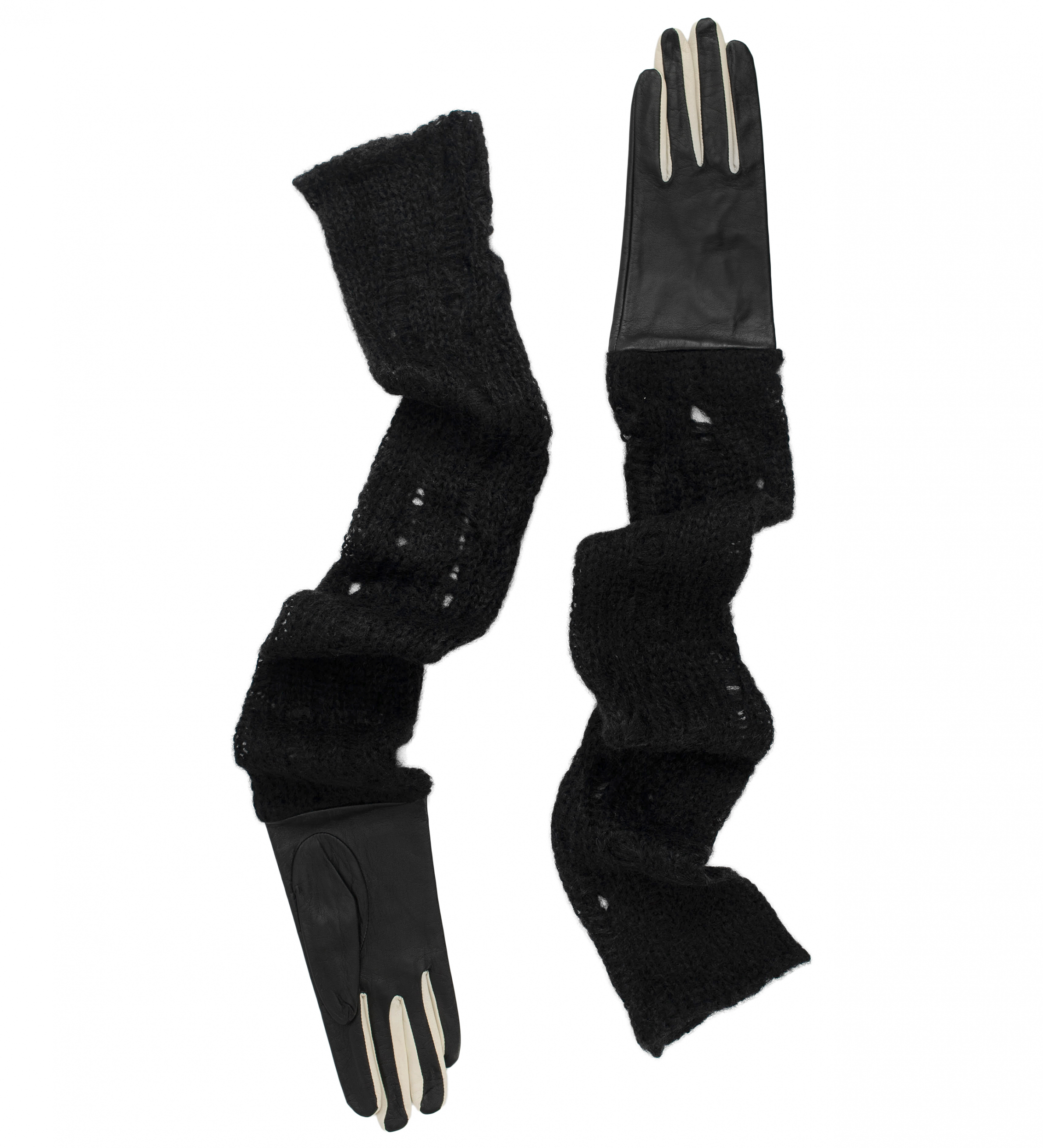Высокие перчатки с шерстяным рукавом Yohji Yamamoto FR-W04-866-1, размер 2 - фото 2